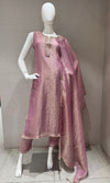 Lilac Shimmer golden ethnic kurta set