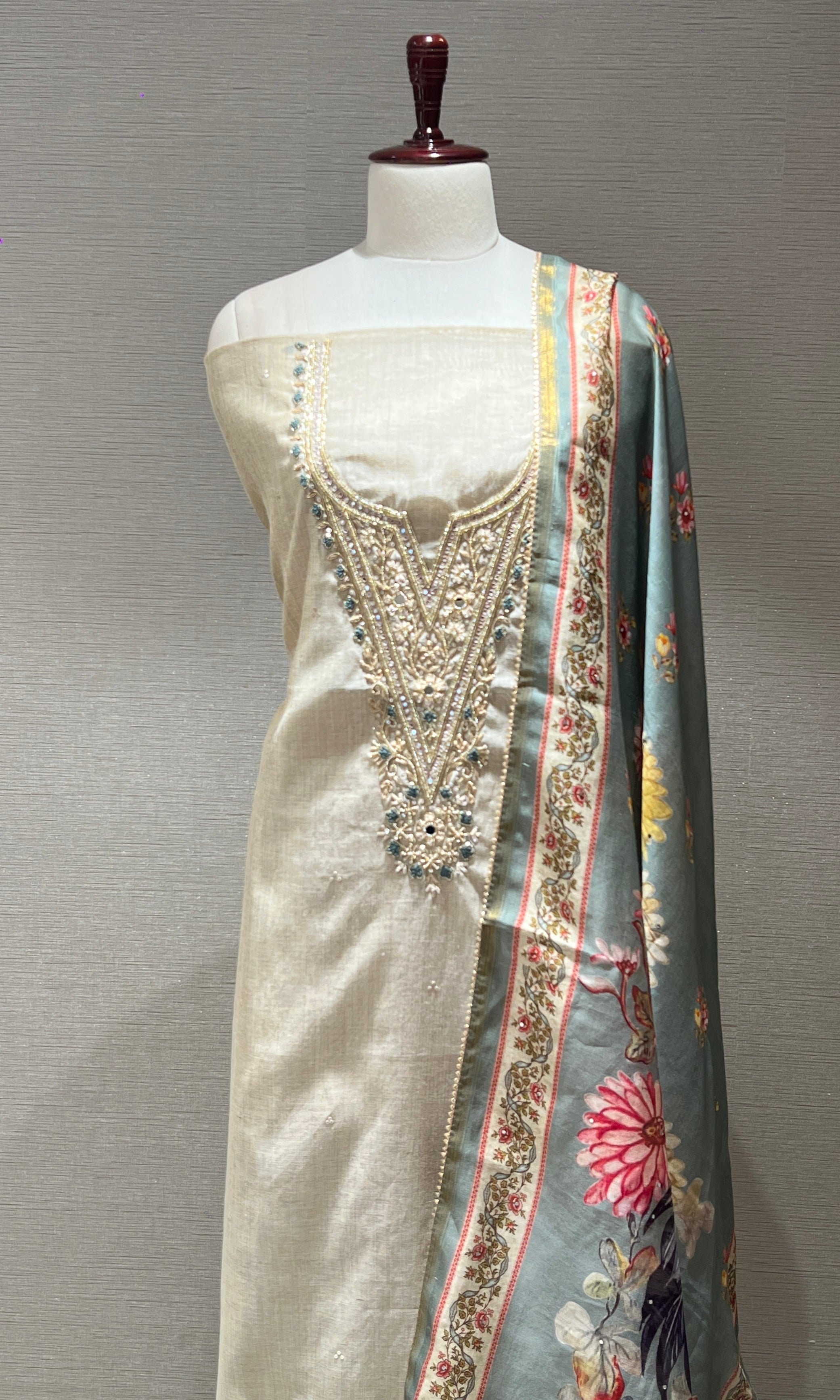 Grey dress material