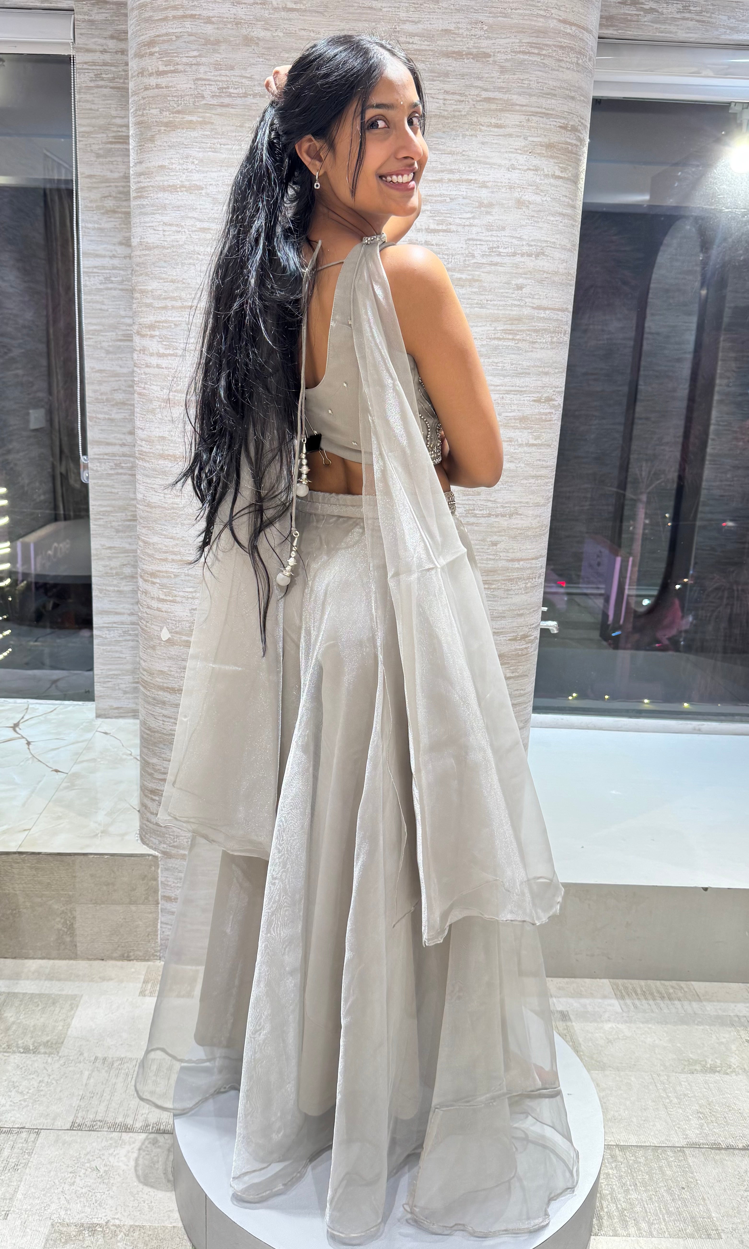 Silver Grey Embellished palazzo