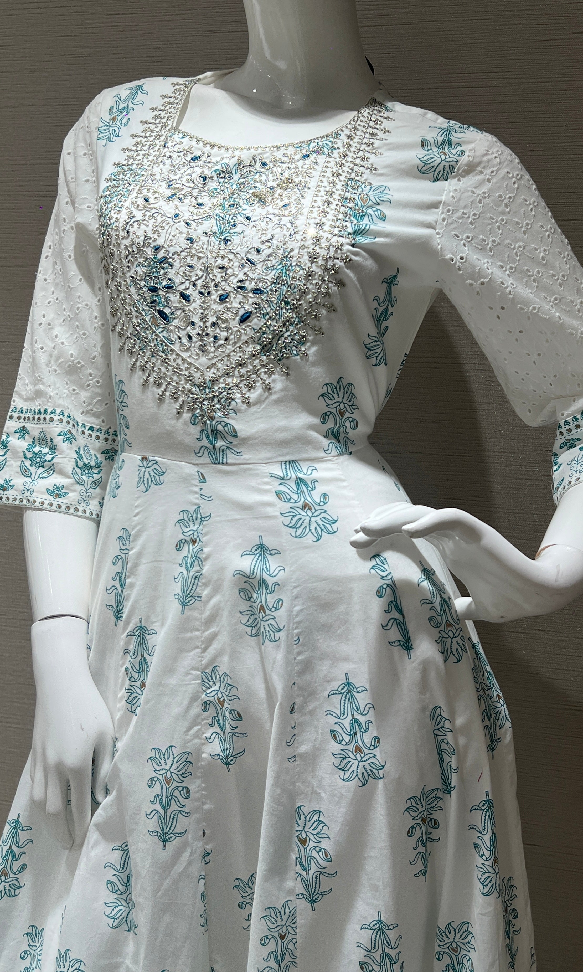 White Anarkali