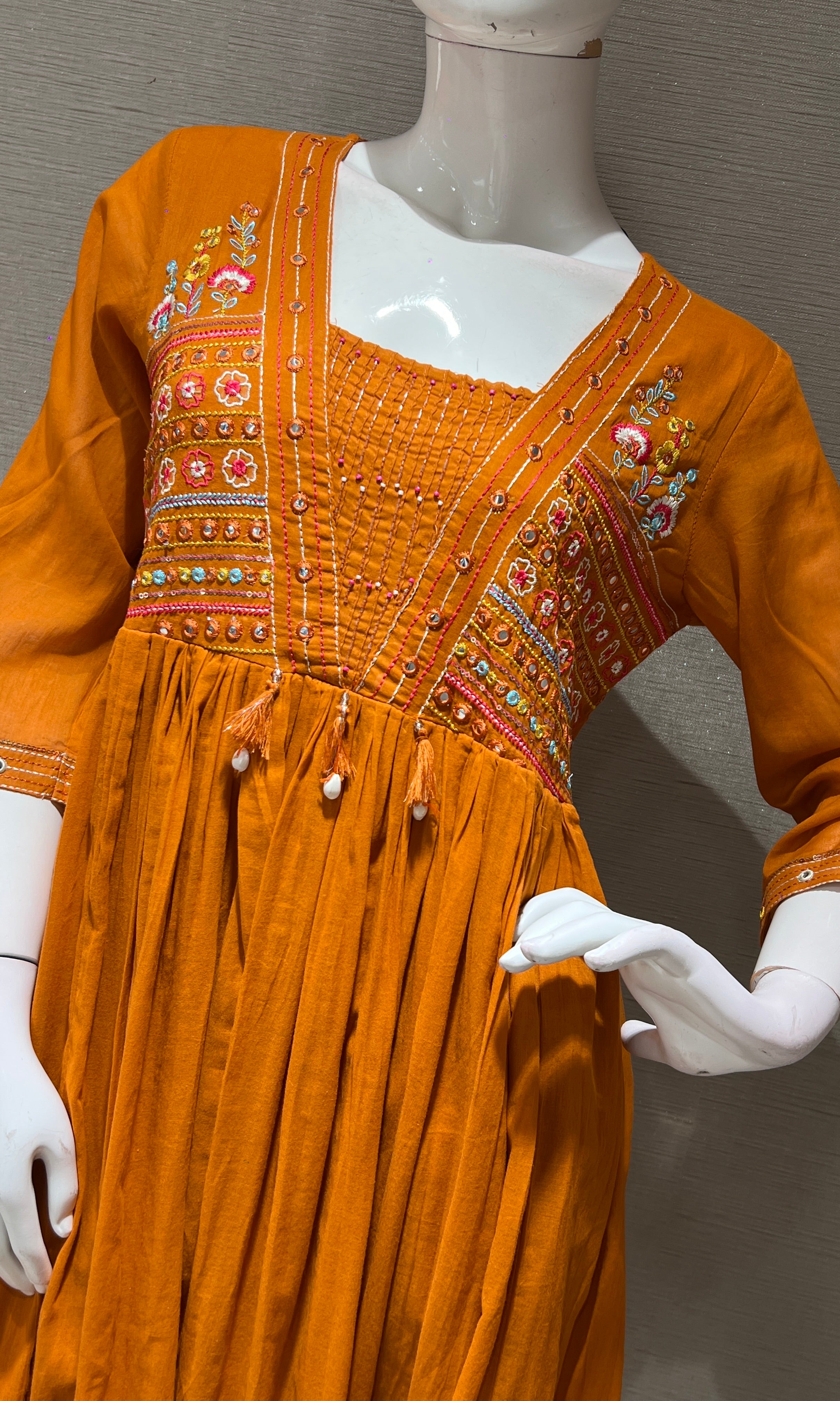 Rust EMBROIDERED KURTA SET
