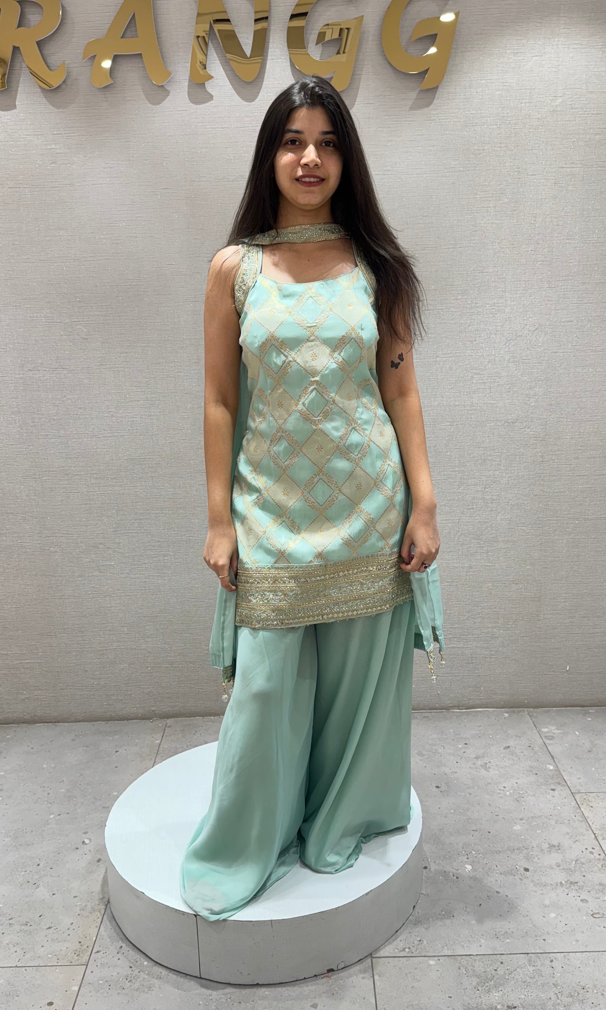 SEA Green Georgette Sharara Suit