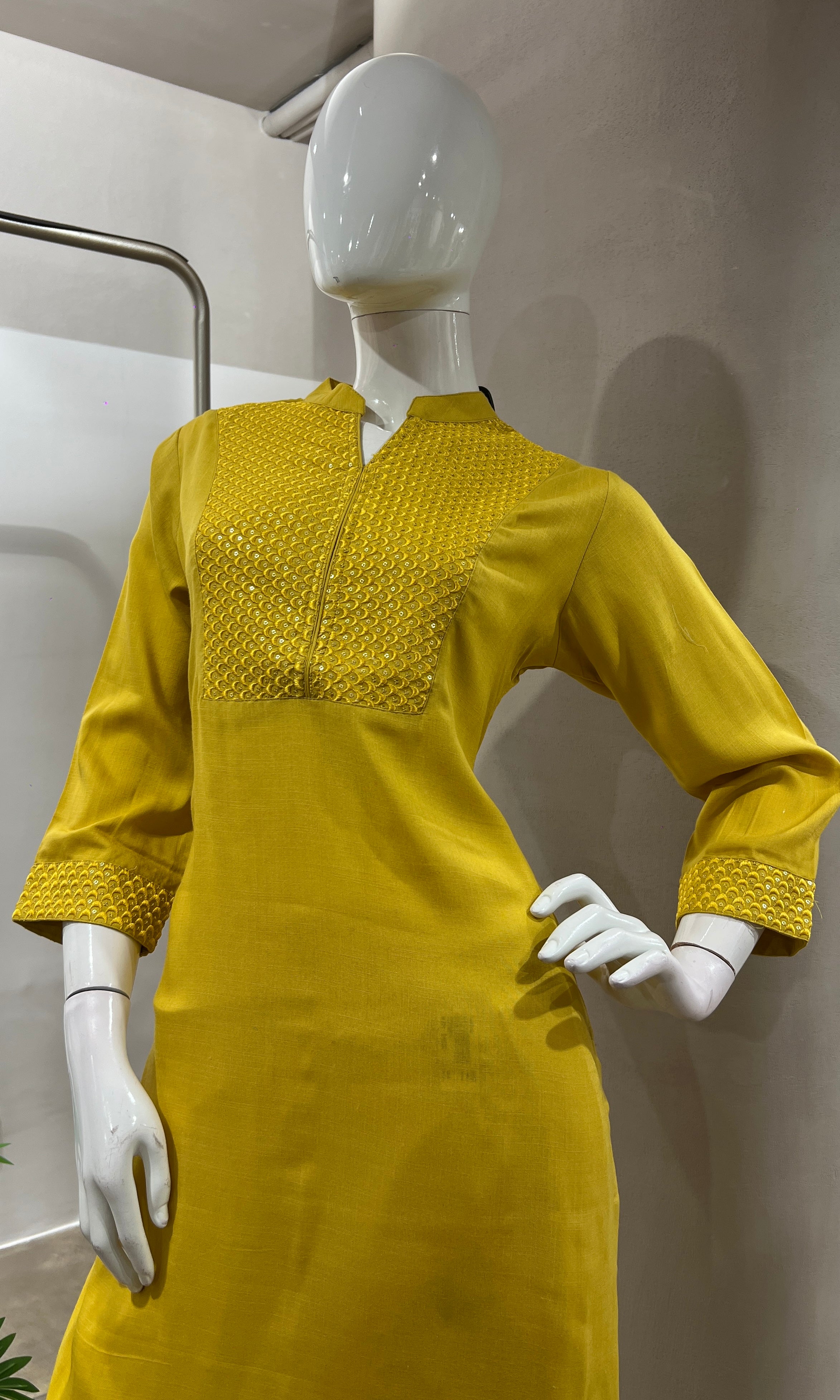 YELLOW ETHNIC KURTI TOP