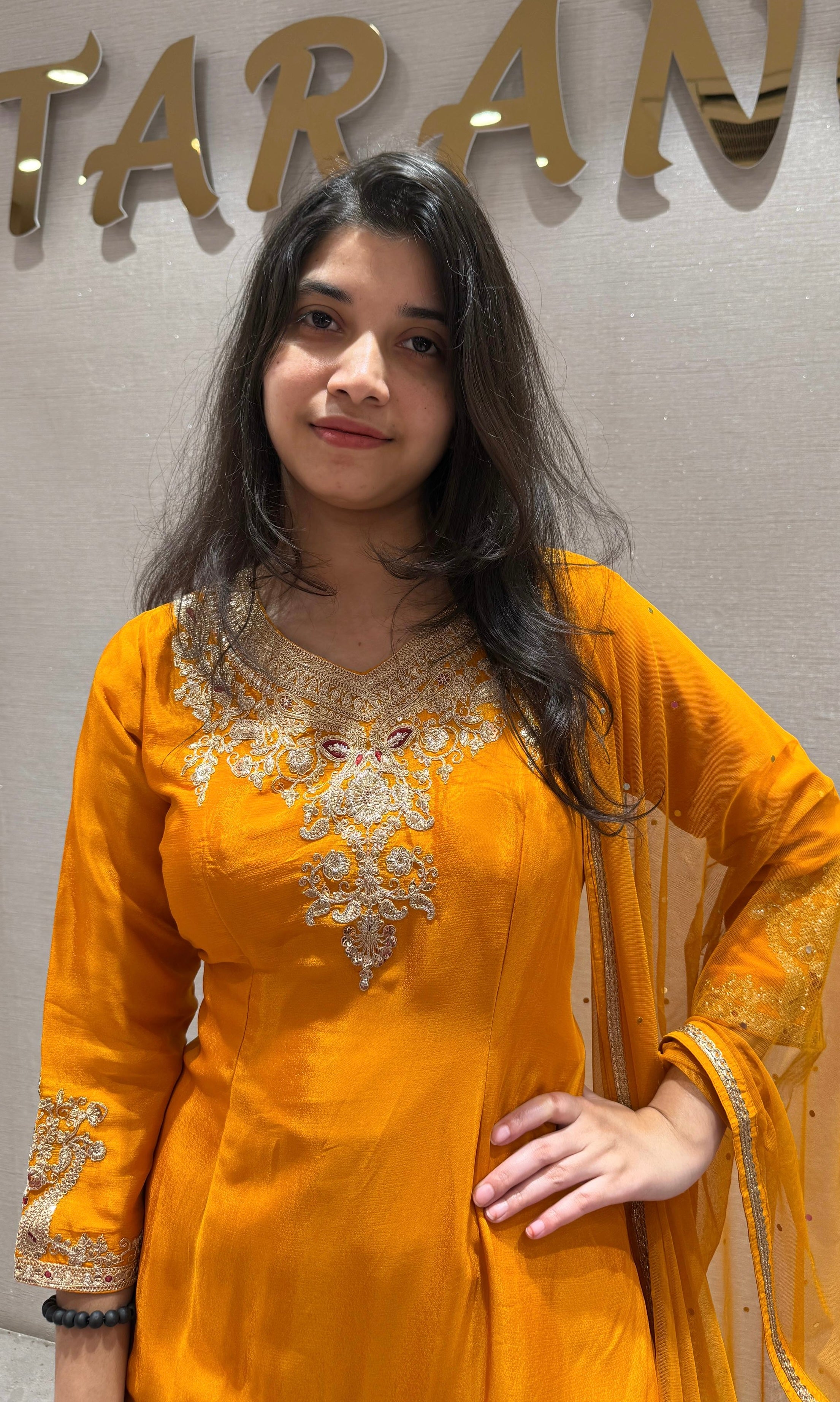 Mustard yellow Sharara