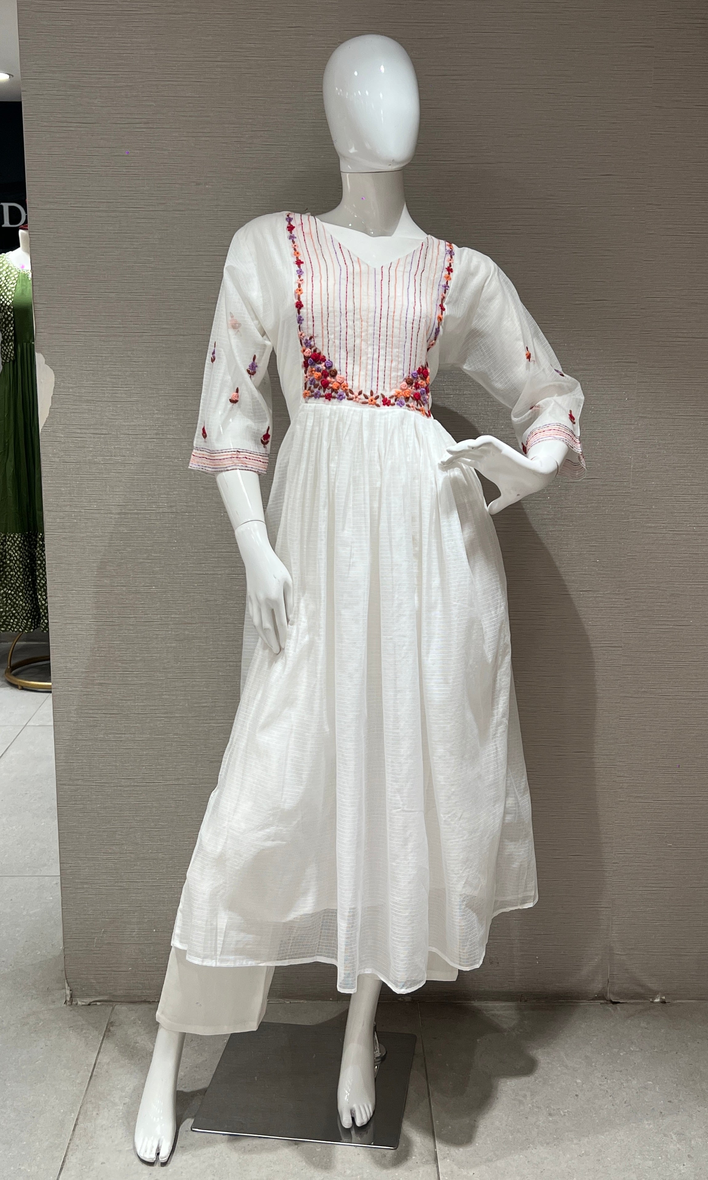 White Anarkali