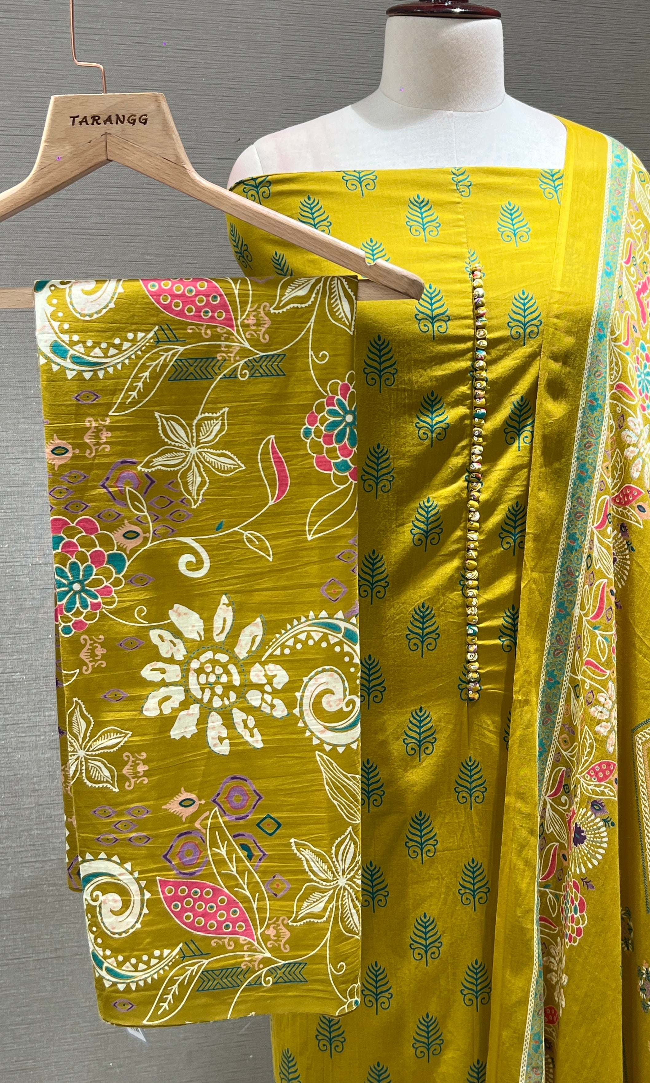 Mehendi green dress material