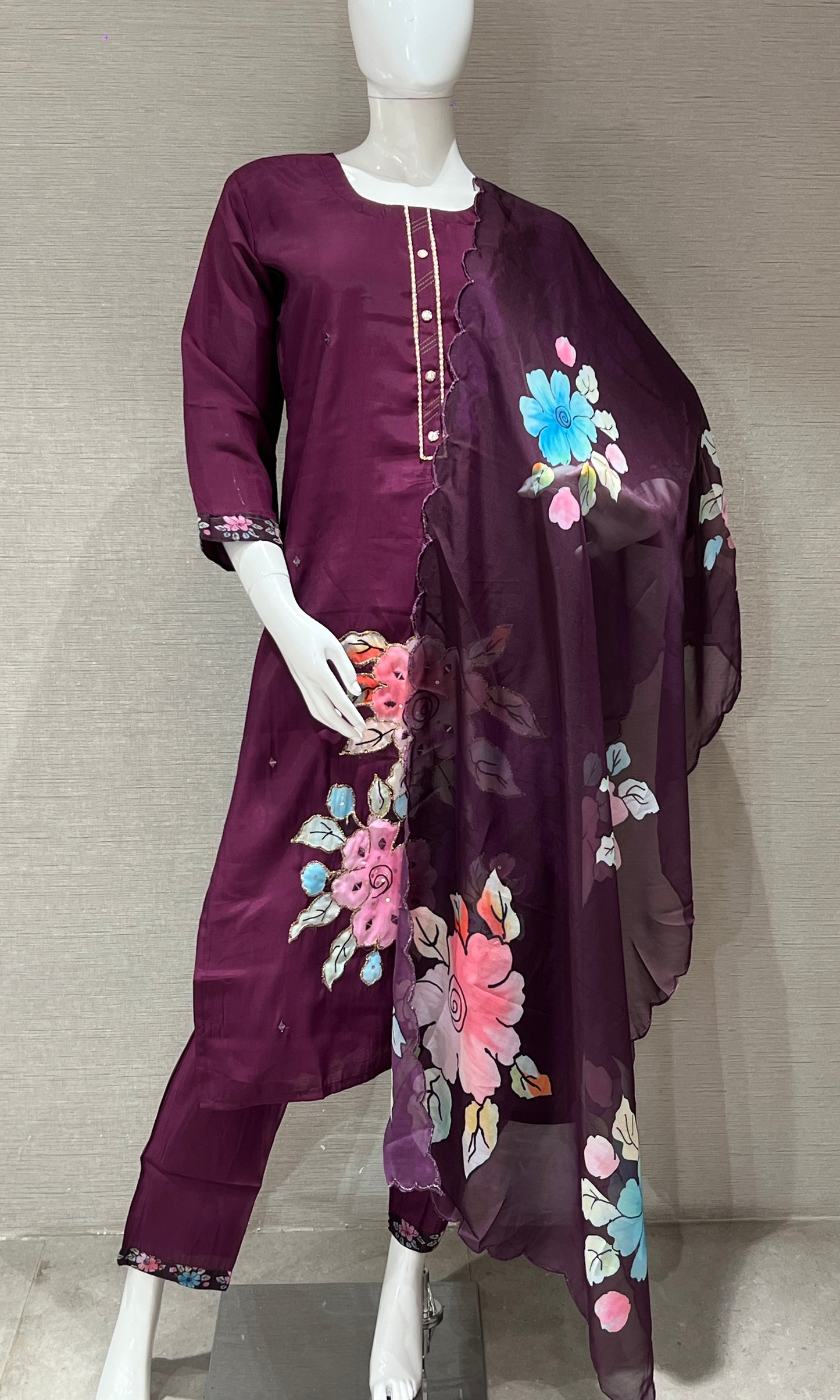 ☄️Wine kurta set 🛍️