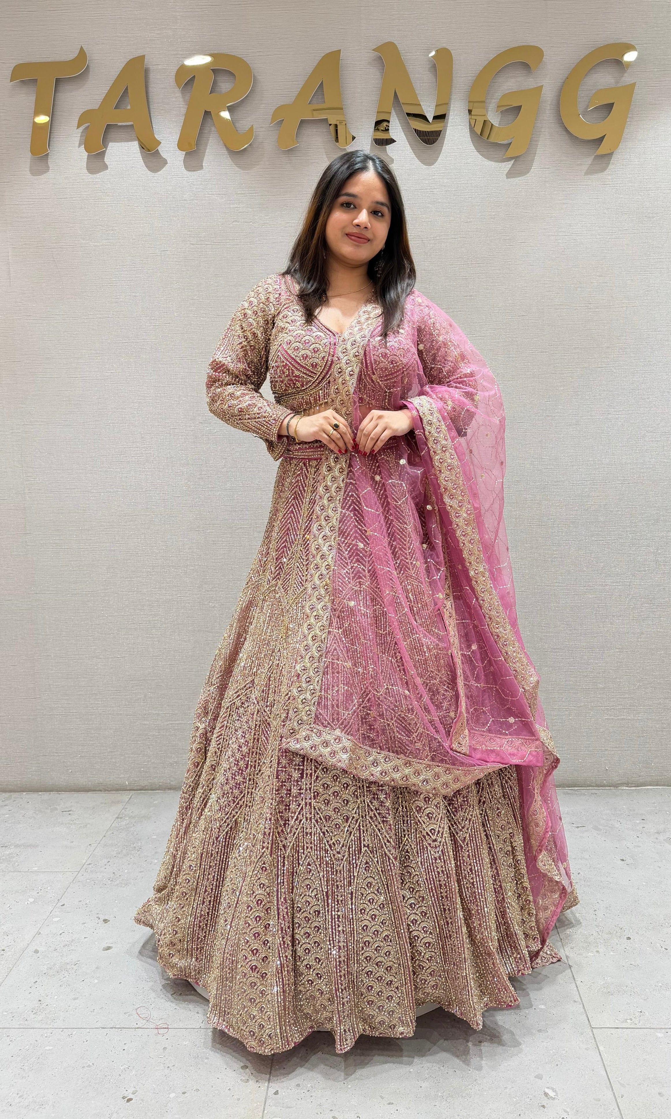 GAJARI HEAVY GOLDEN EMBROIDERED Lehenga