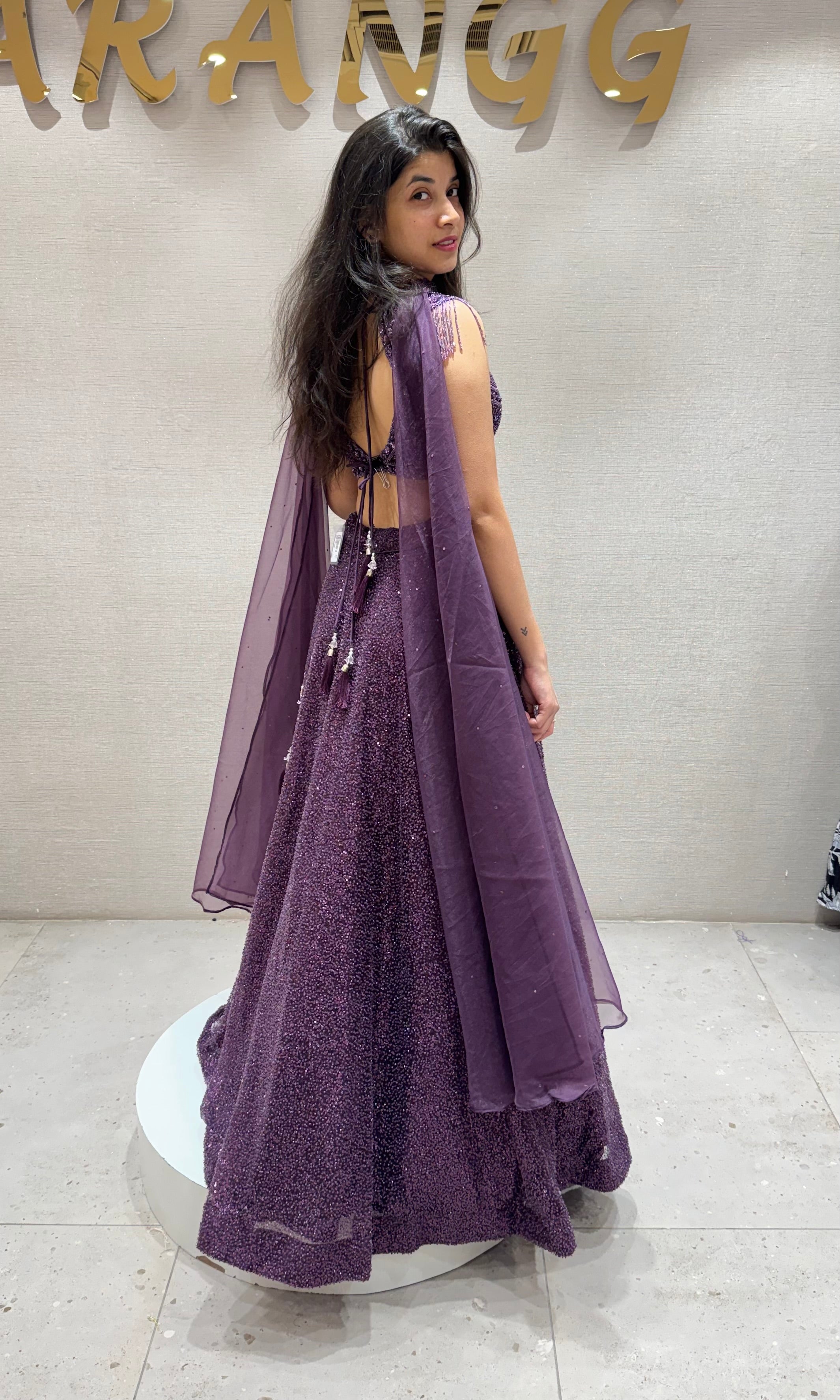 Wine Lehenga WITH ELEGANT CORSET BLOUSE