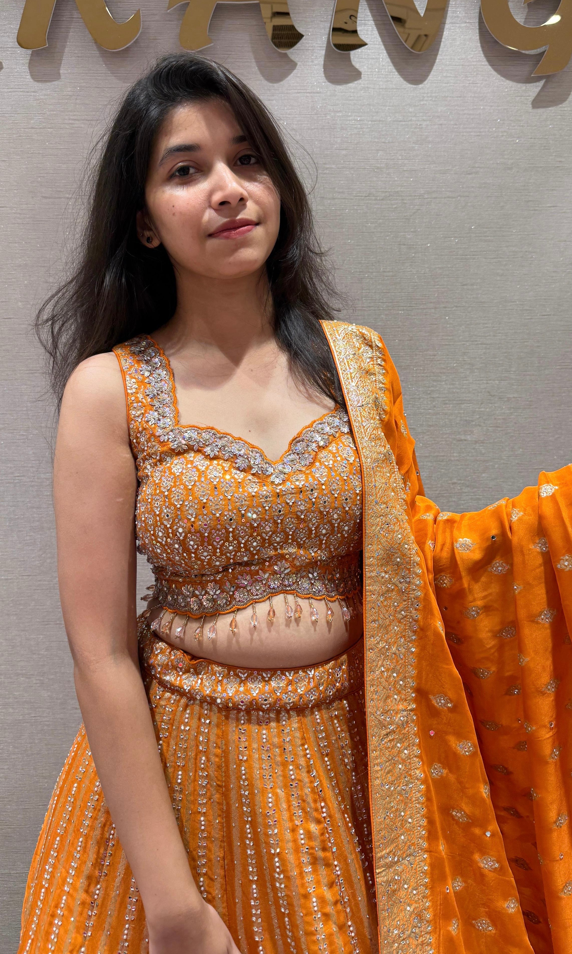 Marigold Majesty Embroidered Lehenga
