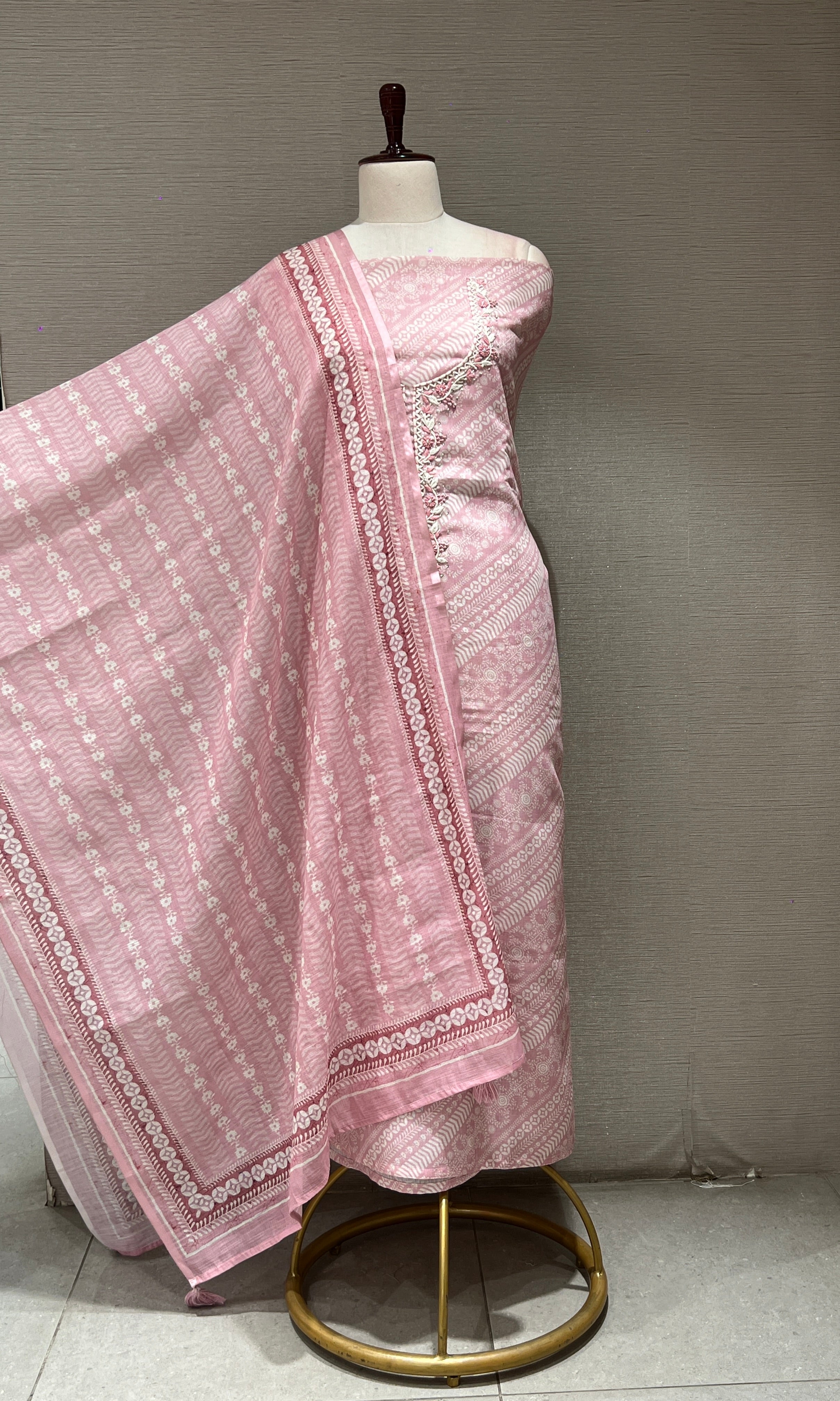 Baby pink dress material
