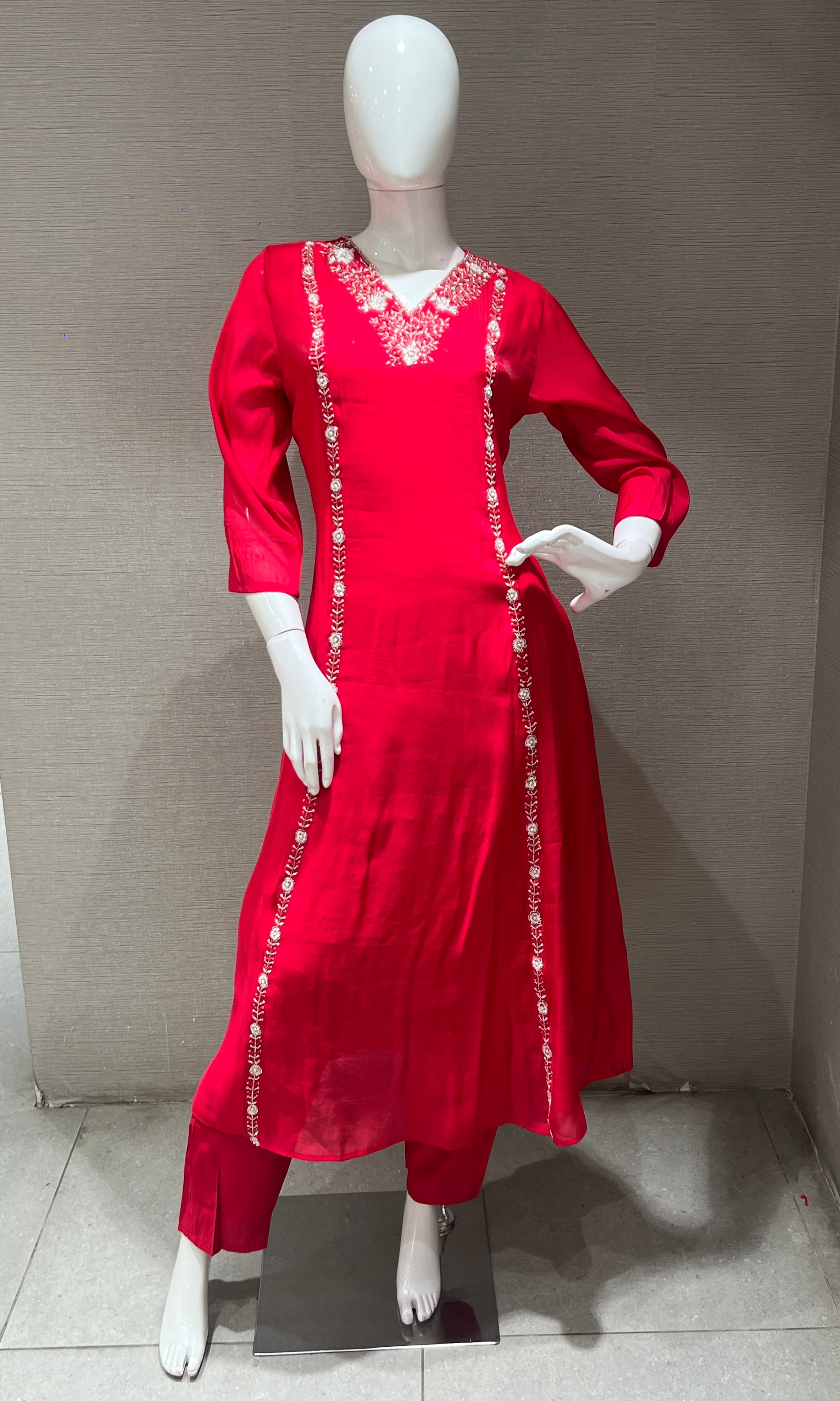 ELEGANT Rani pink kurta set