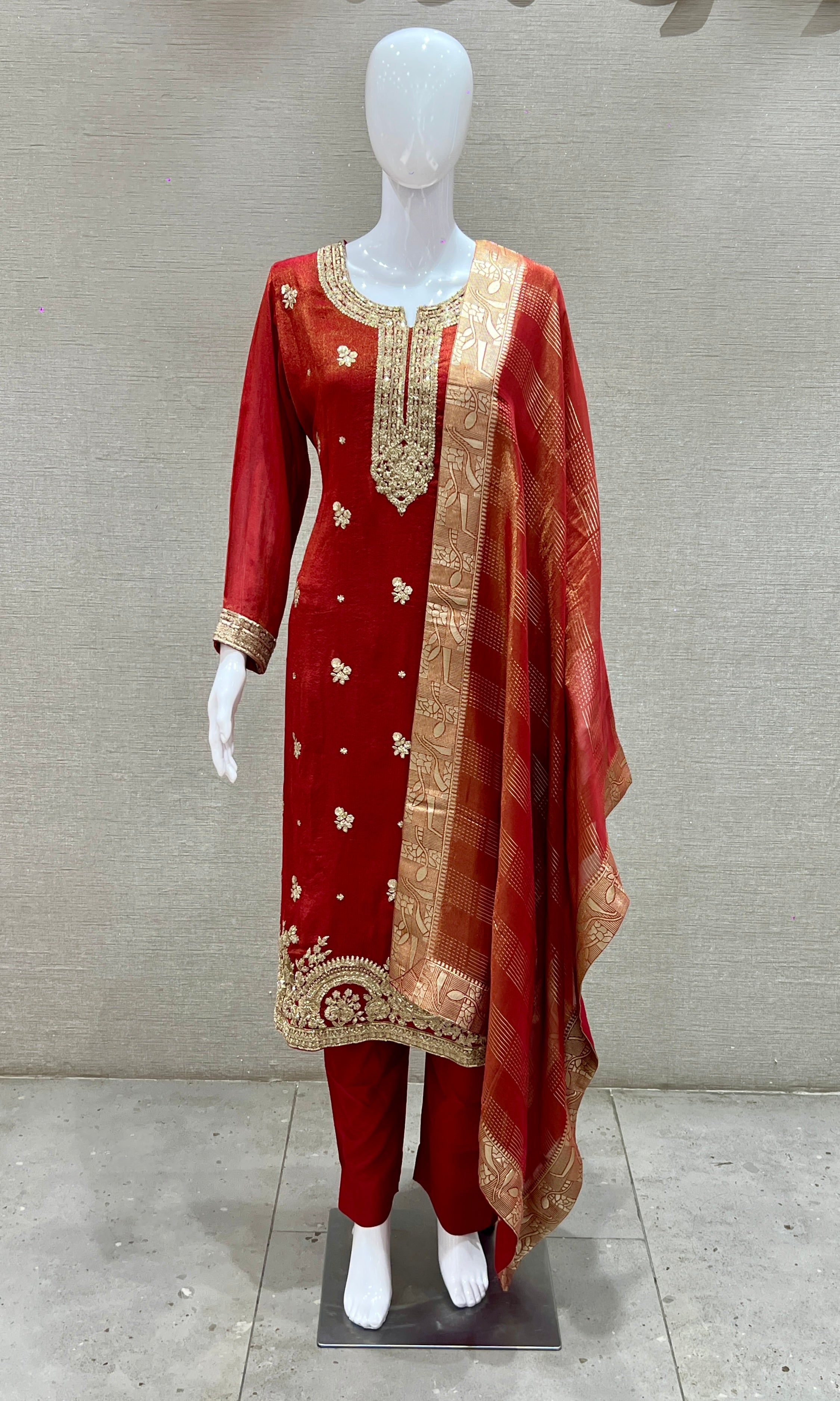 Maroon kurta set