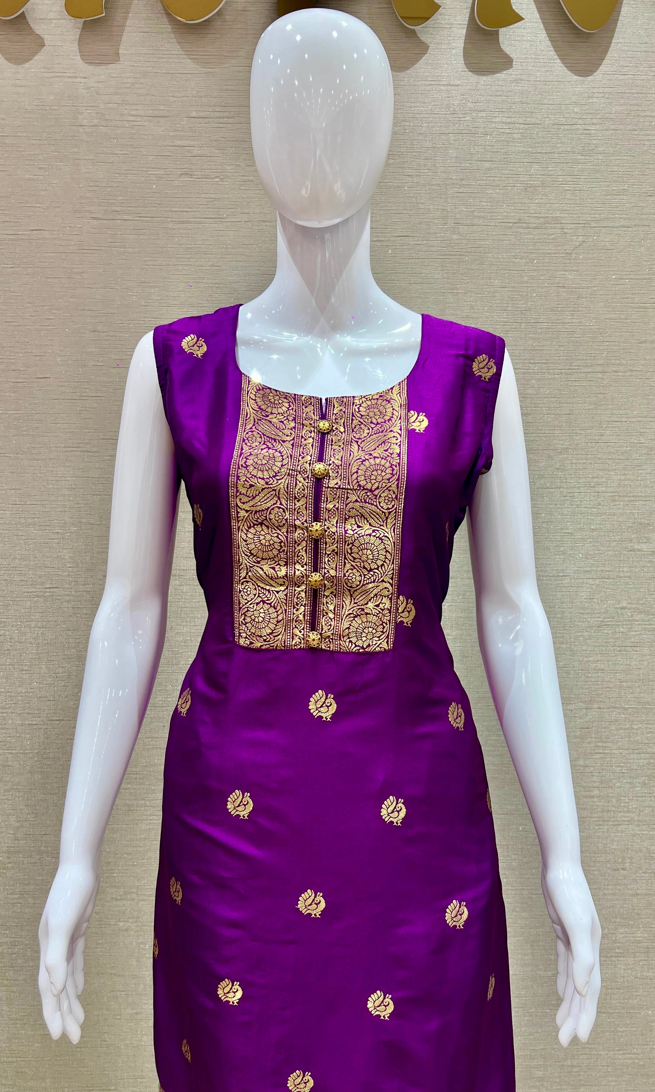 Royal Plum Banarasi Kurta Set
