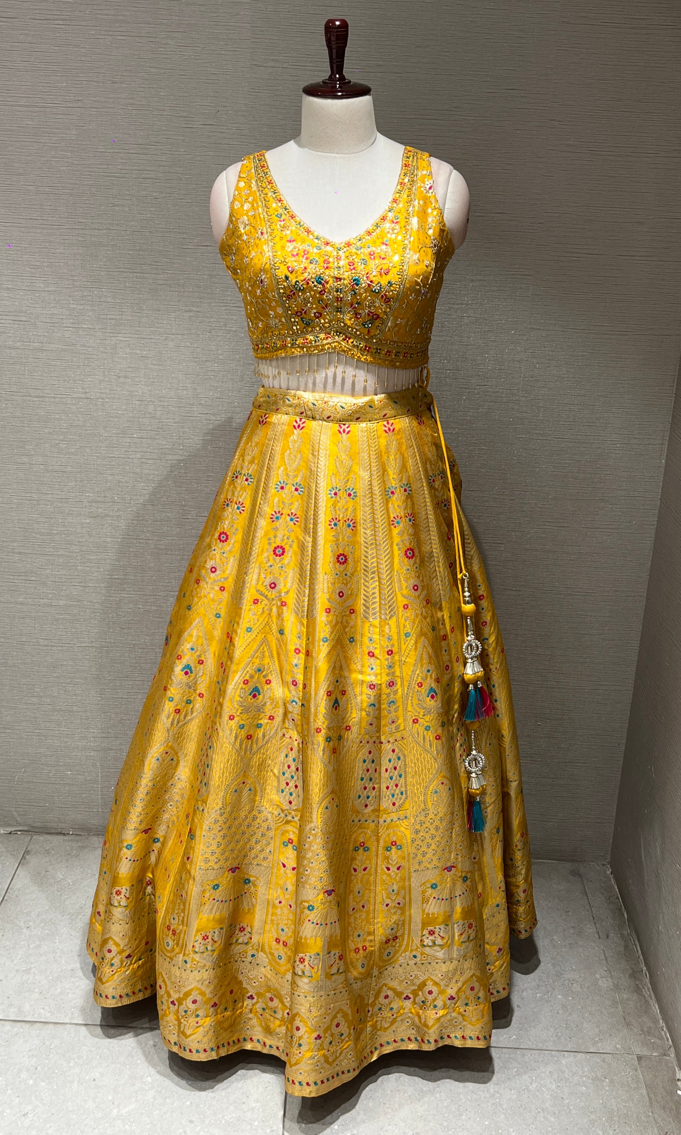 Sunshine Yellow Lehenga with Intricate Embroidery