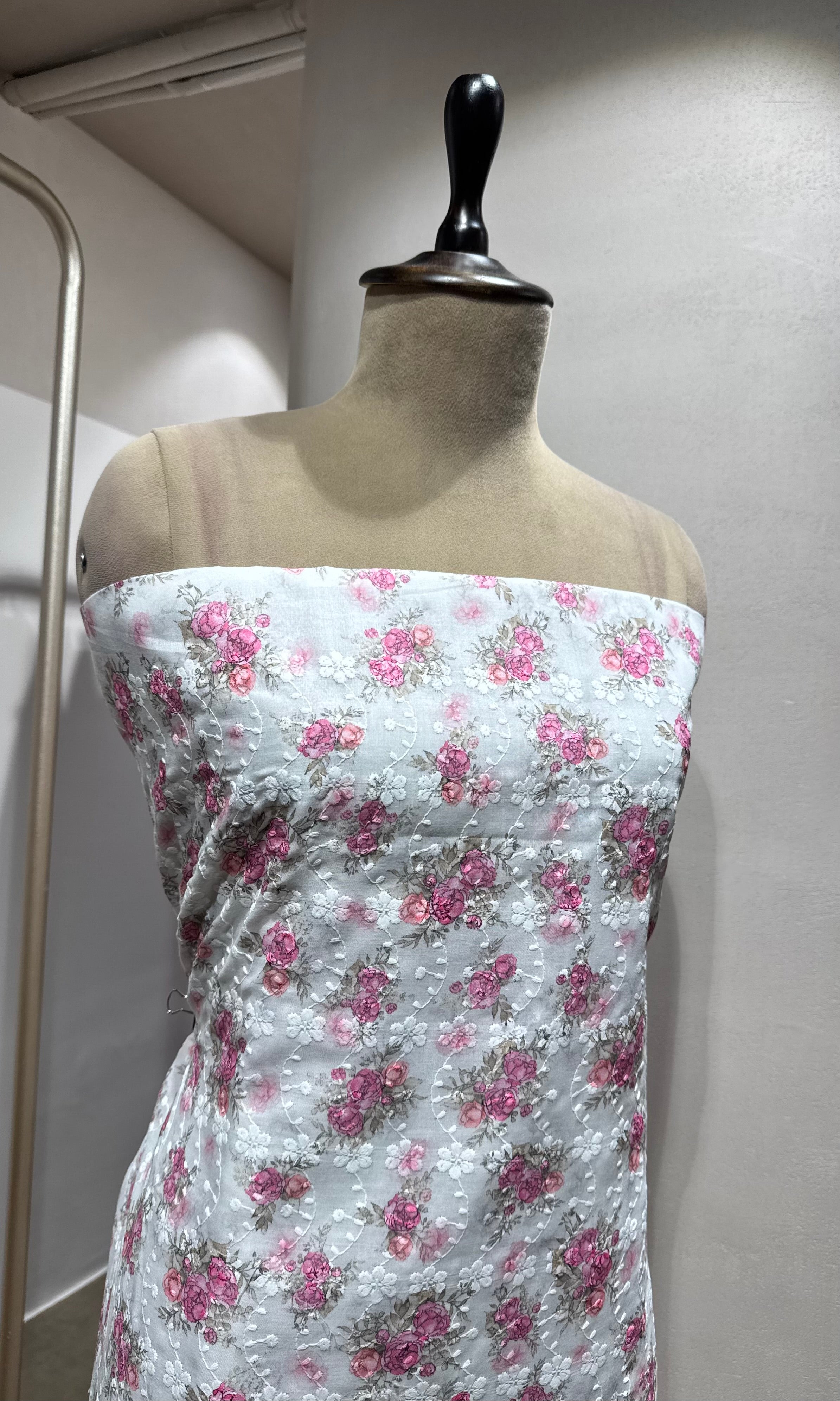 PINK Chikankari DRESS MATERIAL