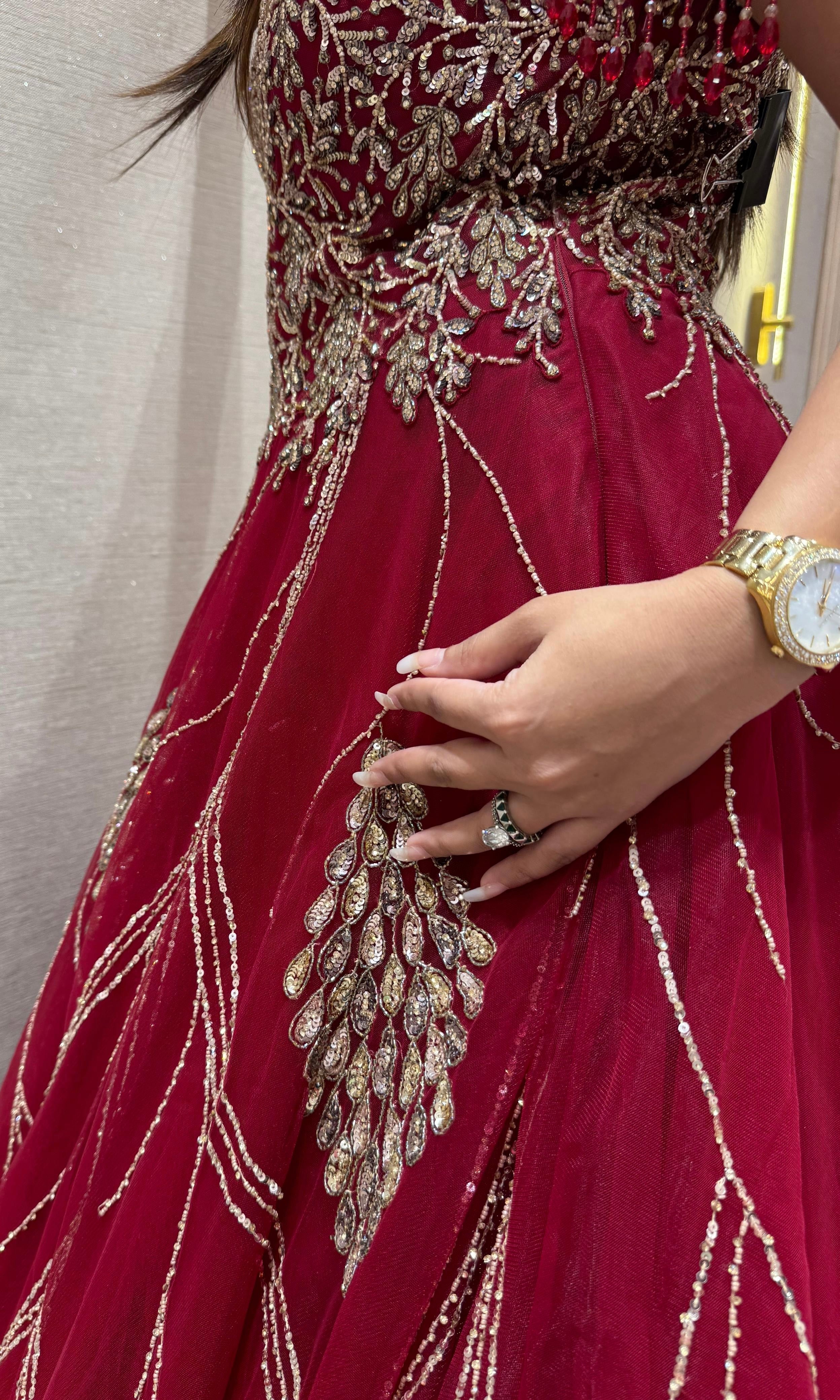 Maroon long dress