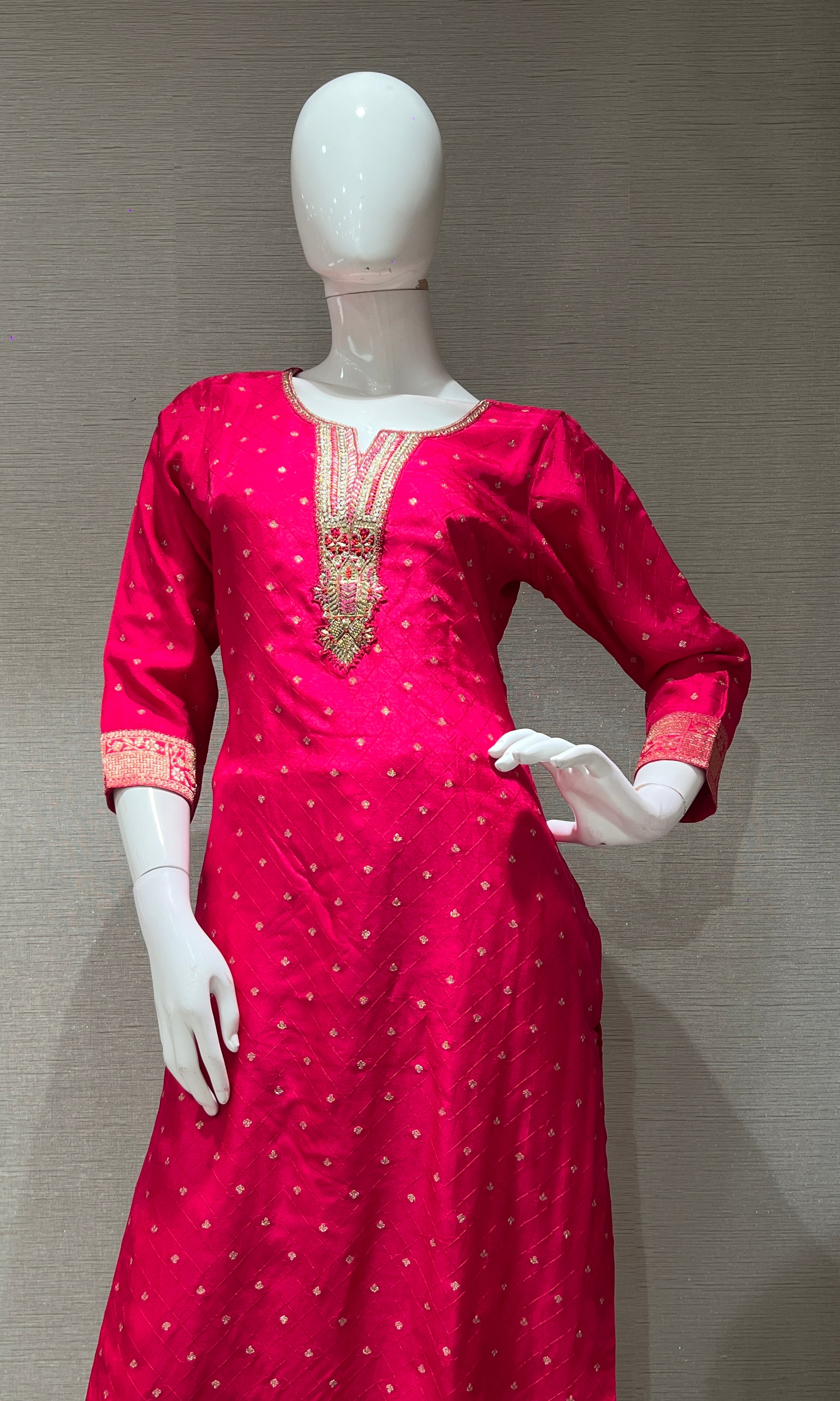 RANI PINK EMBROIDERED KURTA SET
