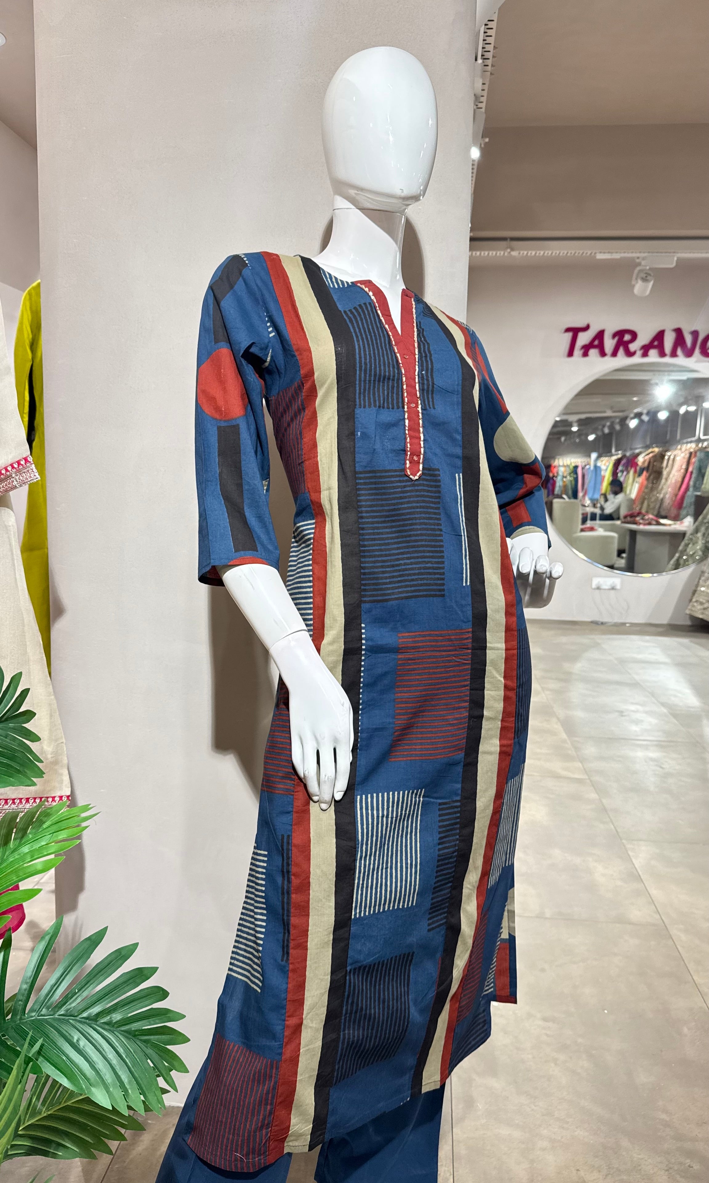 BLUE PRINTED KURTA SET