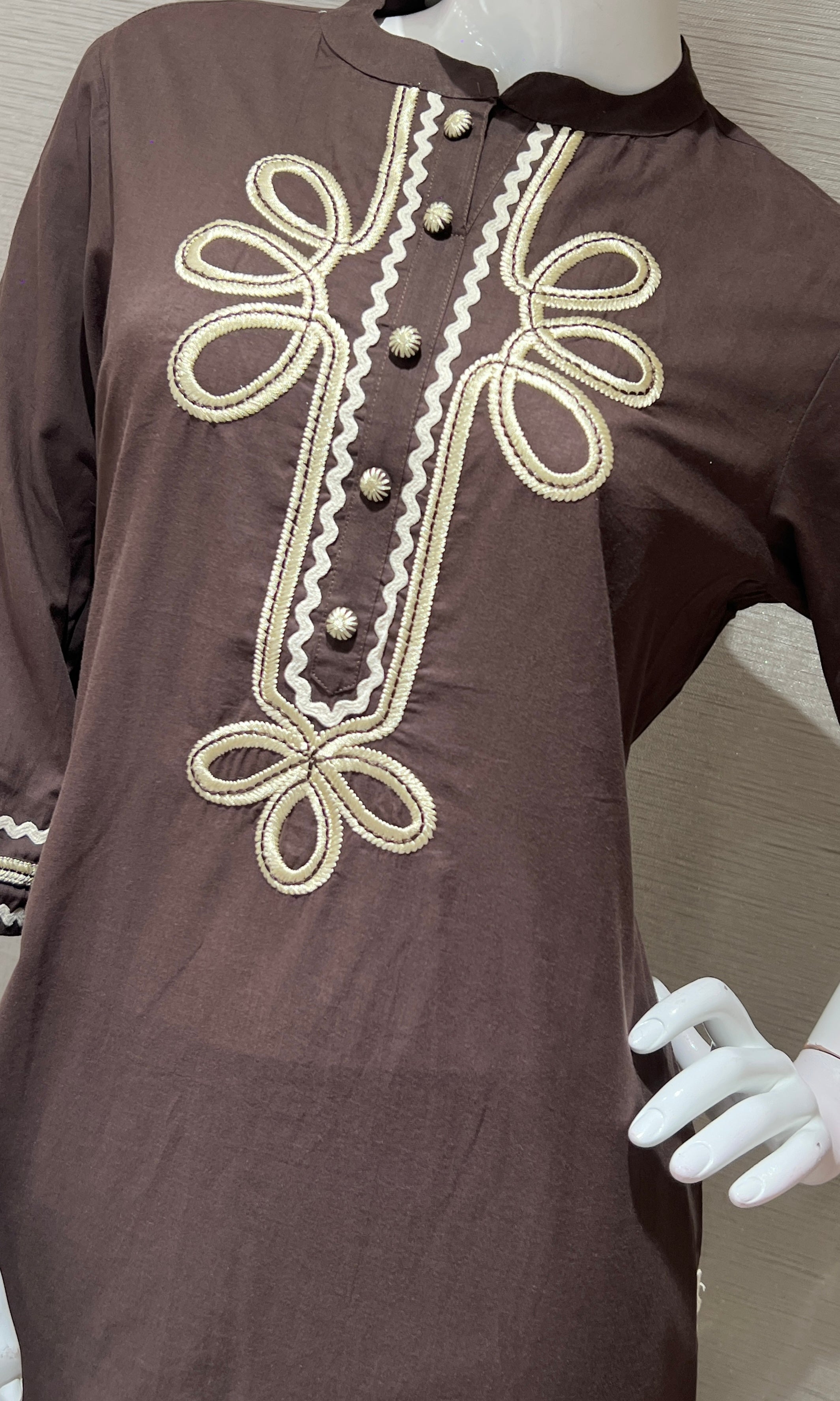 Brown FLORAL KURTA SET WITH PALAZZO PANTS