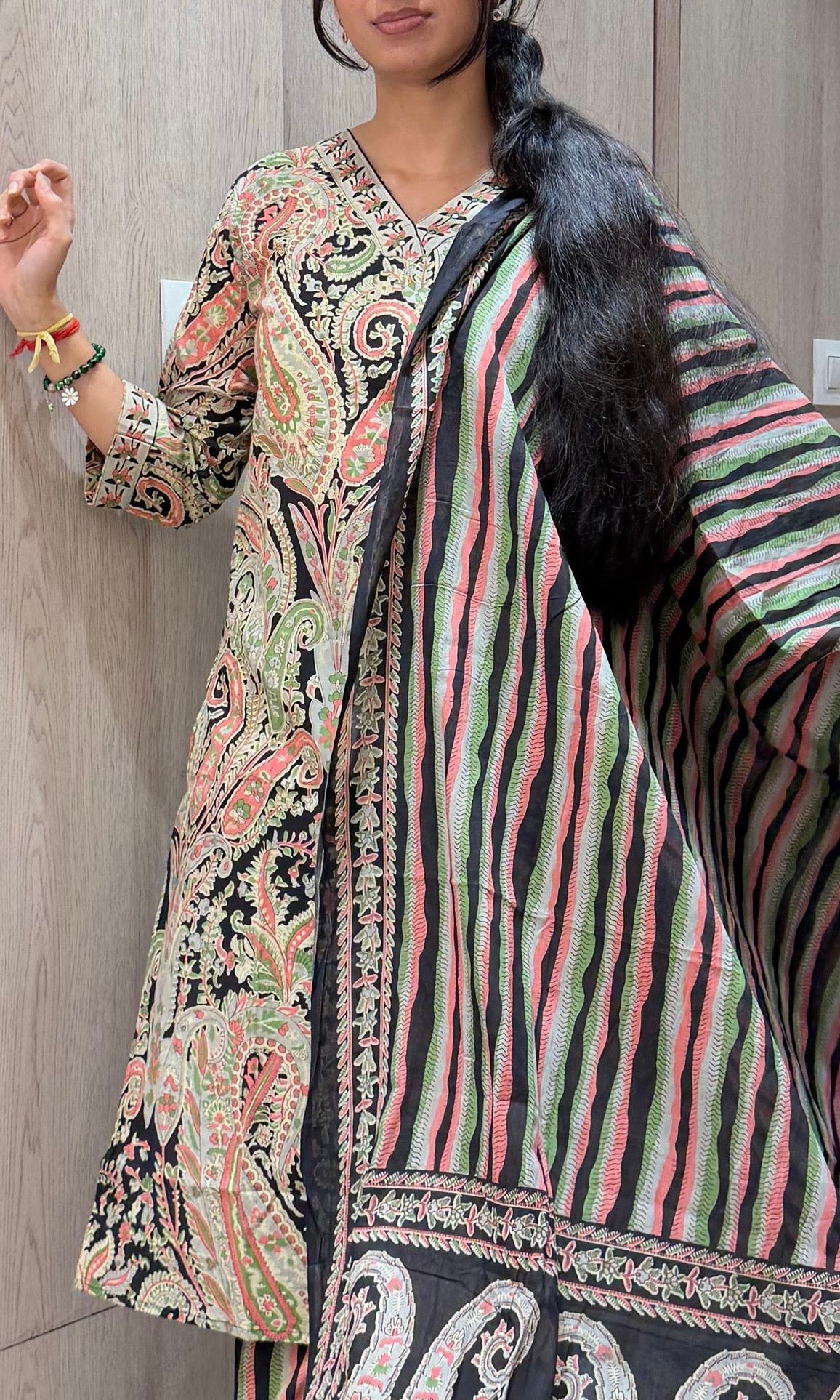 Black ETHNIC PRINTED Kurta set