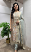GREY BANARASI SILK DRESS MATERIAL
