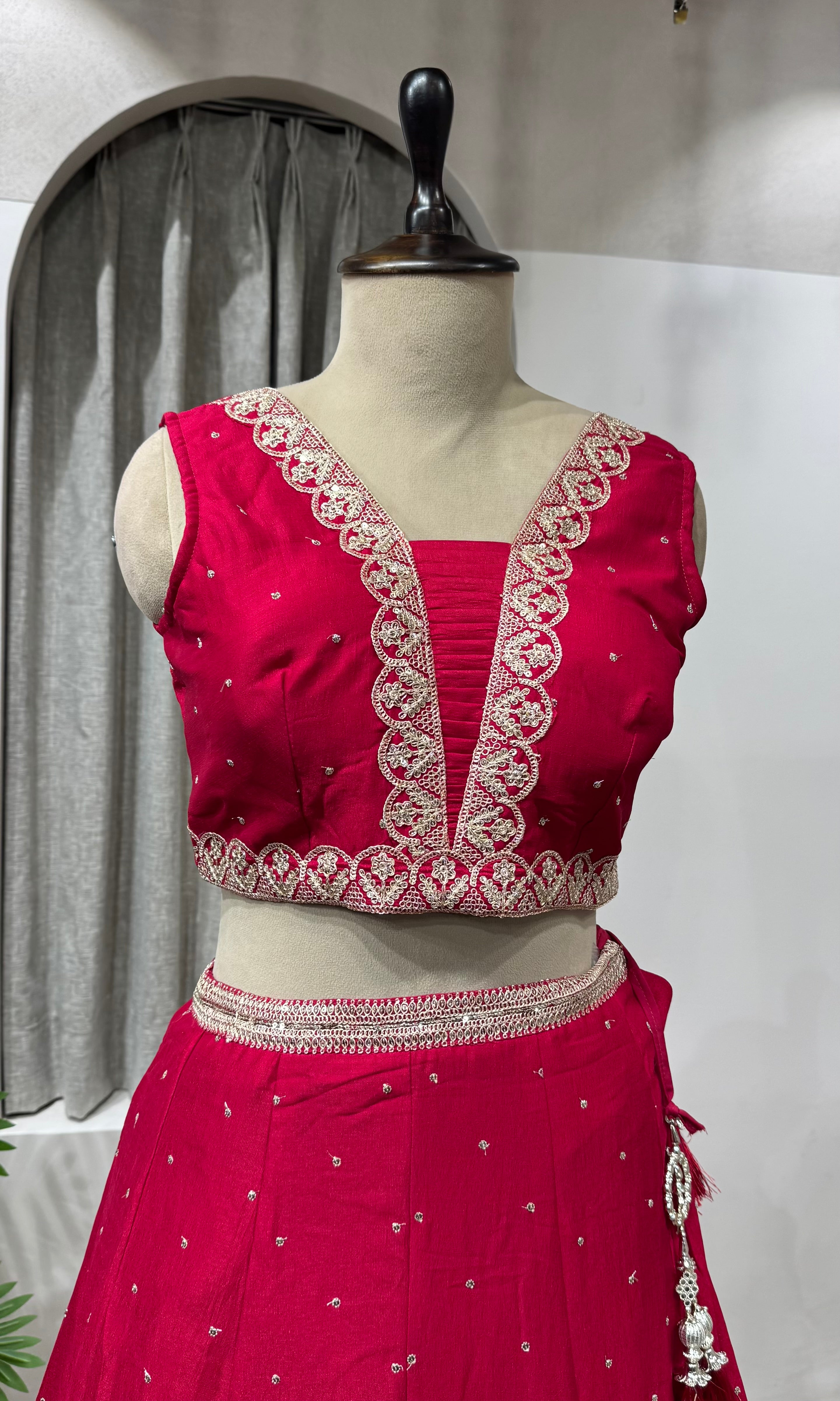Pink Georgette Lehenga with dupatta