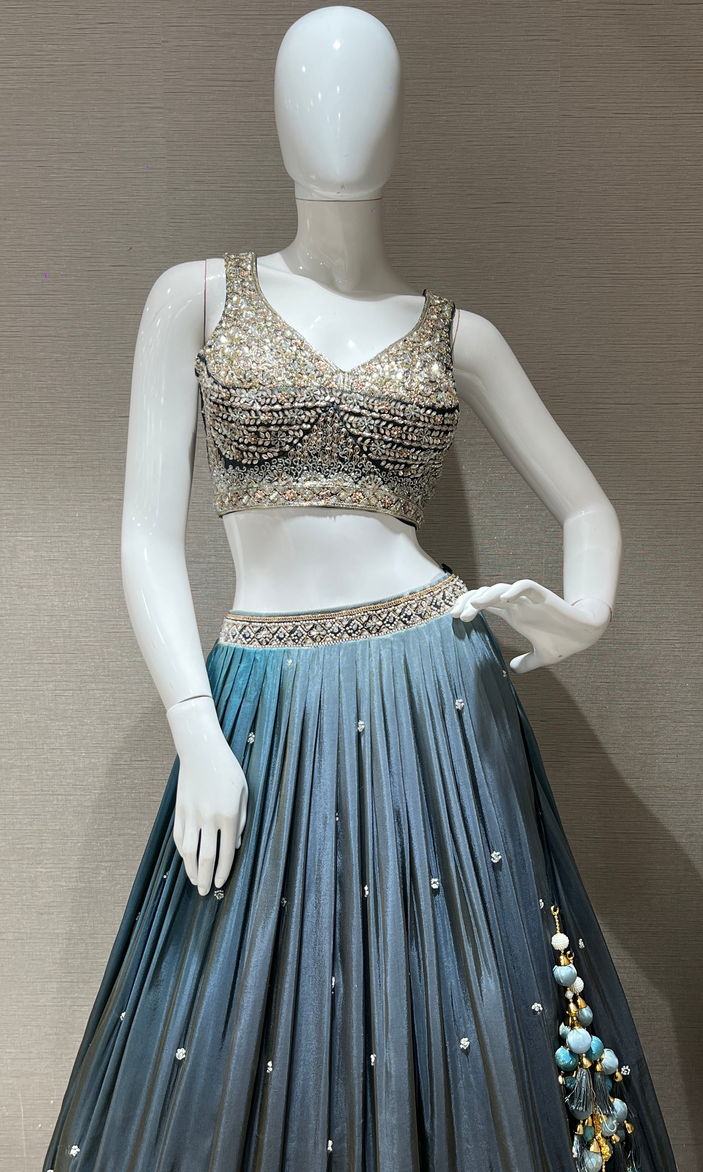 Midnight Grey Lehenga