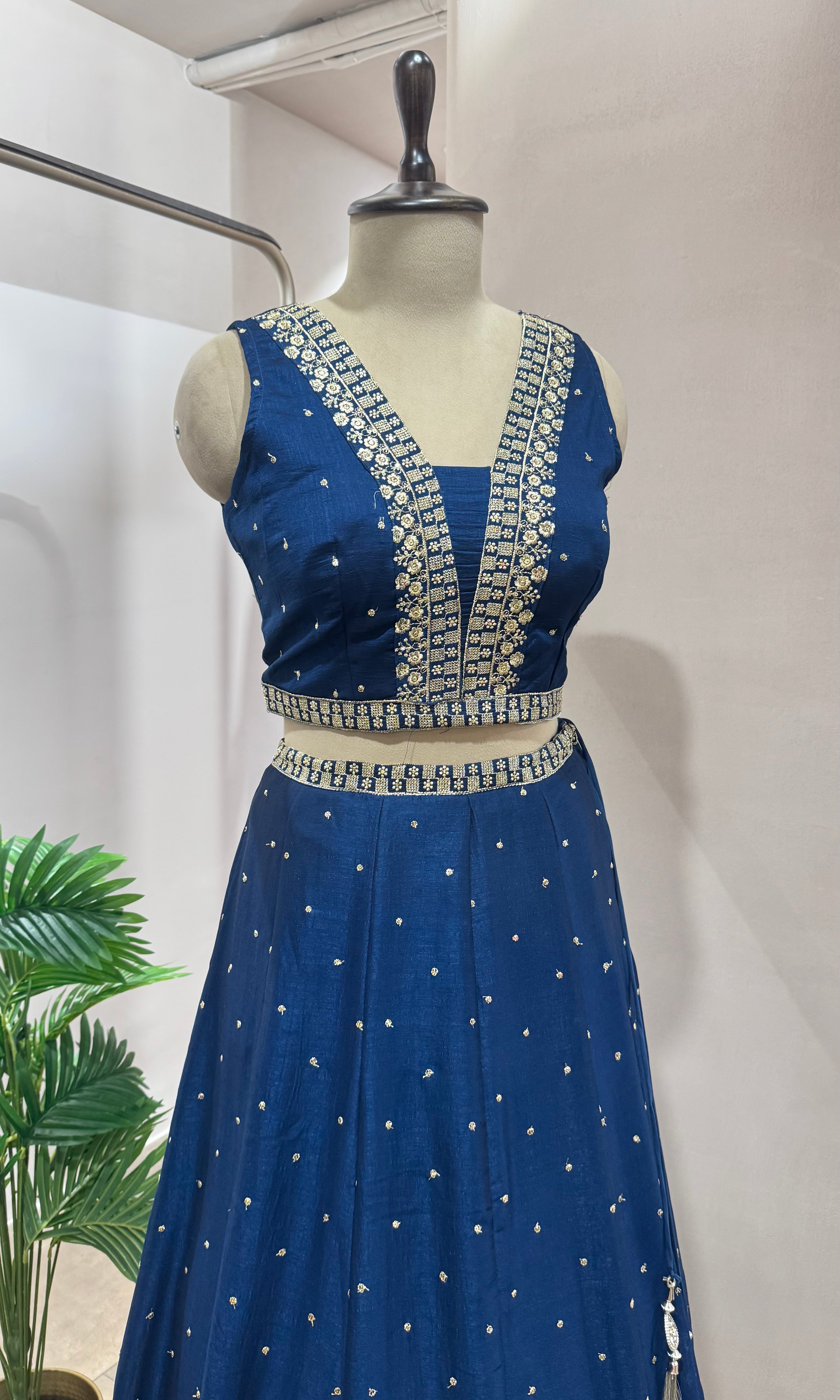 Blue INTRICATE EMBROIDERED lehenga