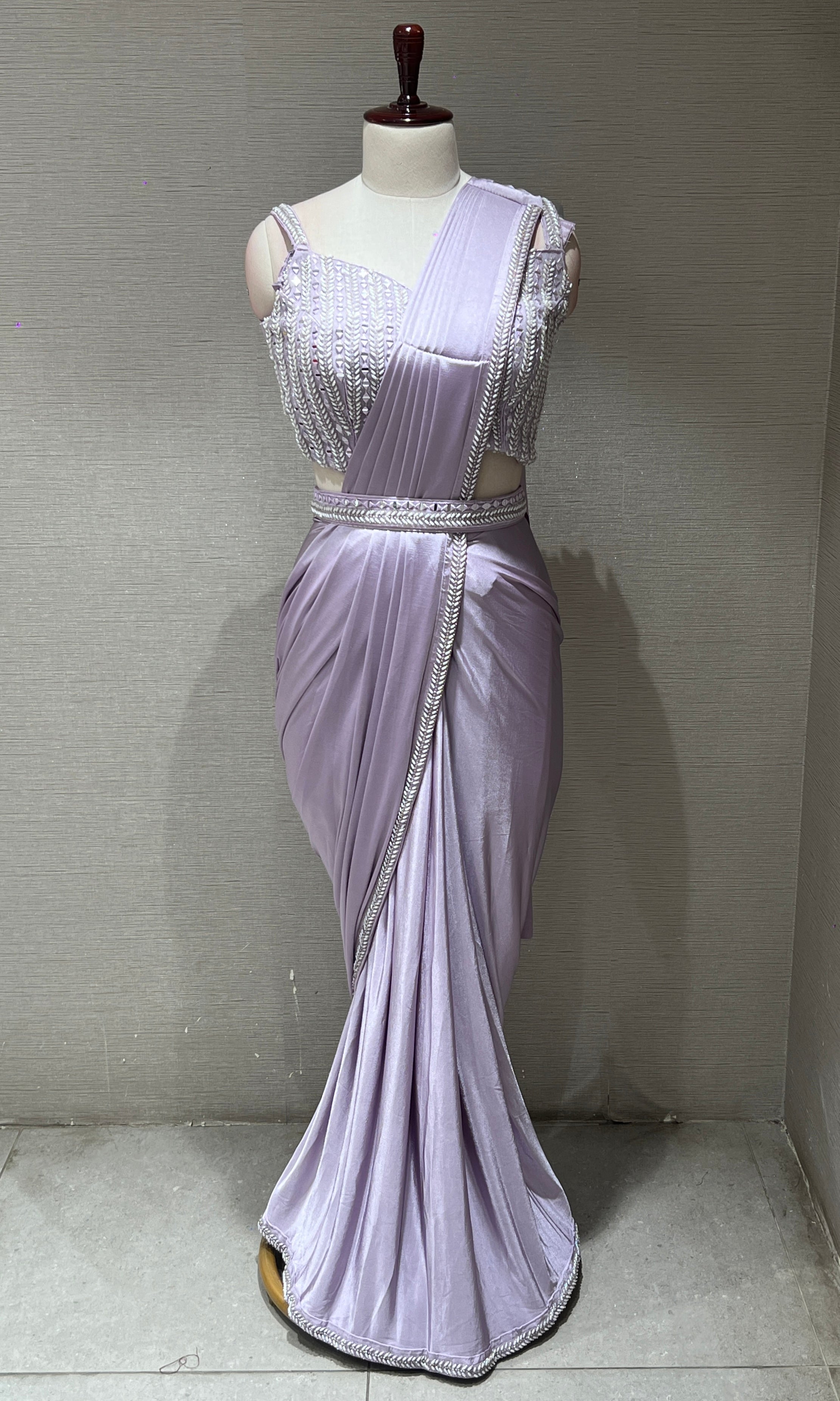Lavender one minute saree