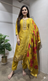 Yellow banarasi Silk KURTA set