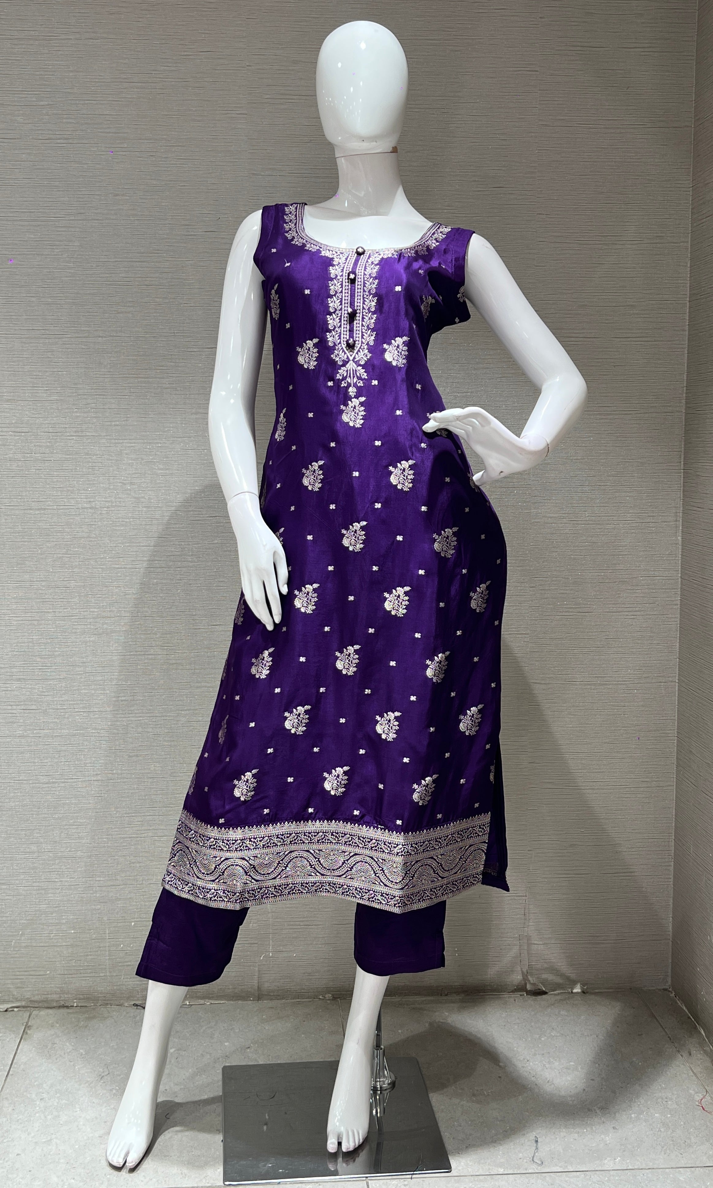 Purple GOLD EMBROIDERED kurta set
