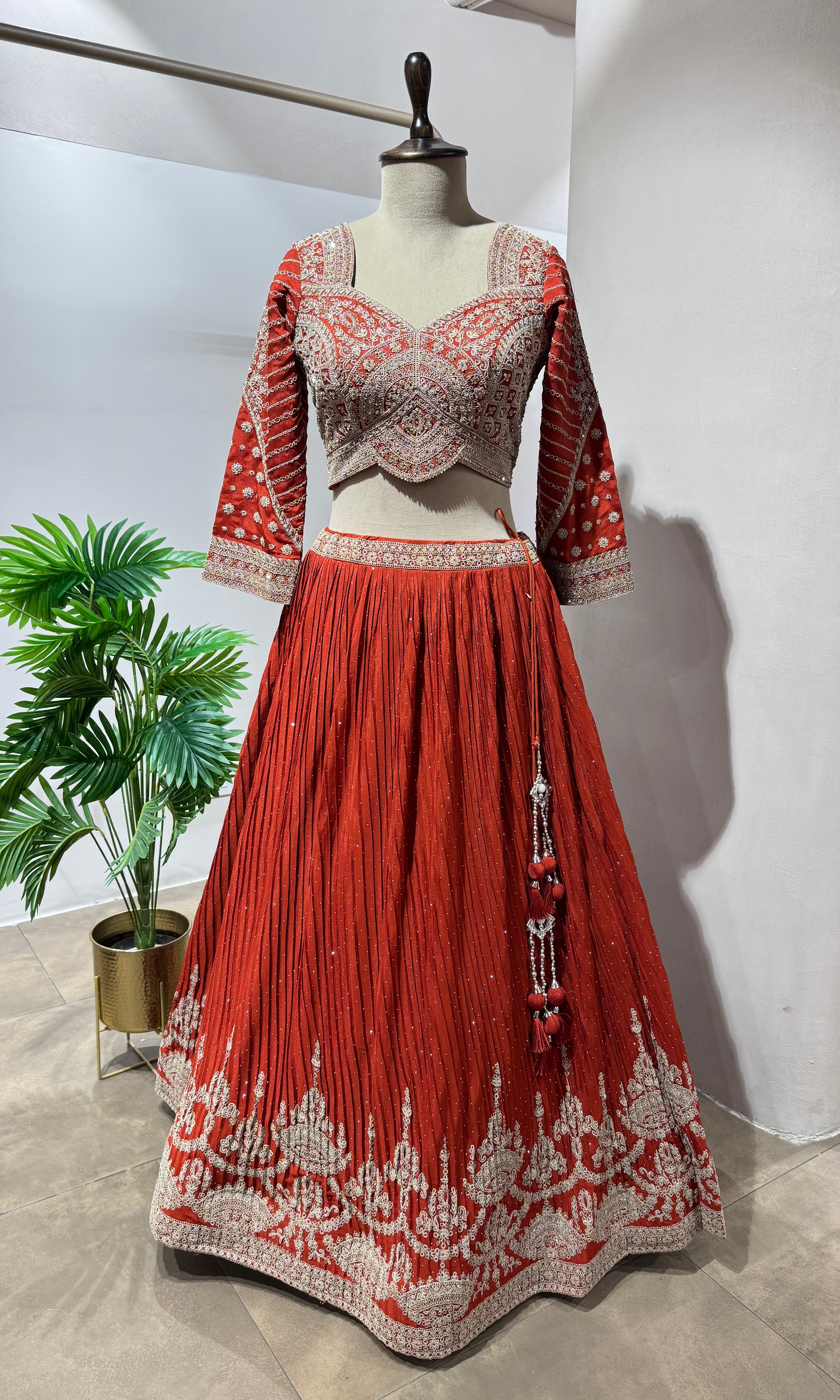 Rust Orange Royal Elegance Lehenga