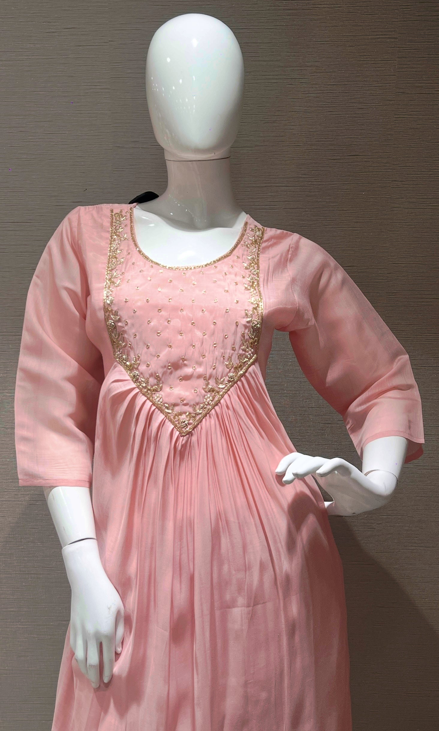 Onion pink MUL CHANDERI kurta set