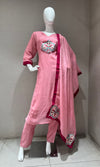 Rose Pink Kurta Set with Ethnic Dupatta