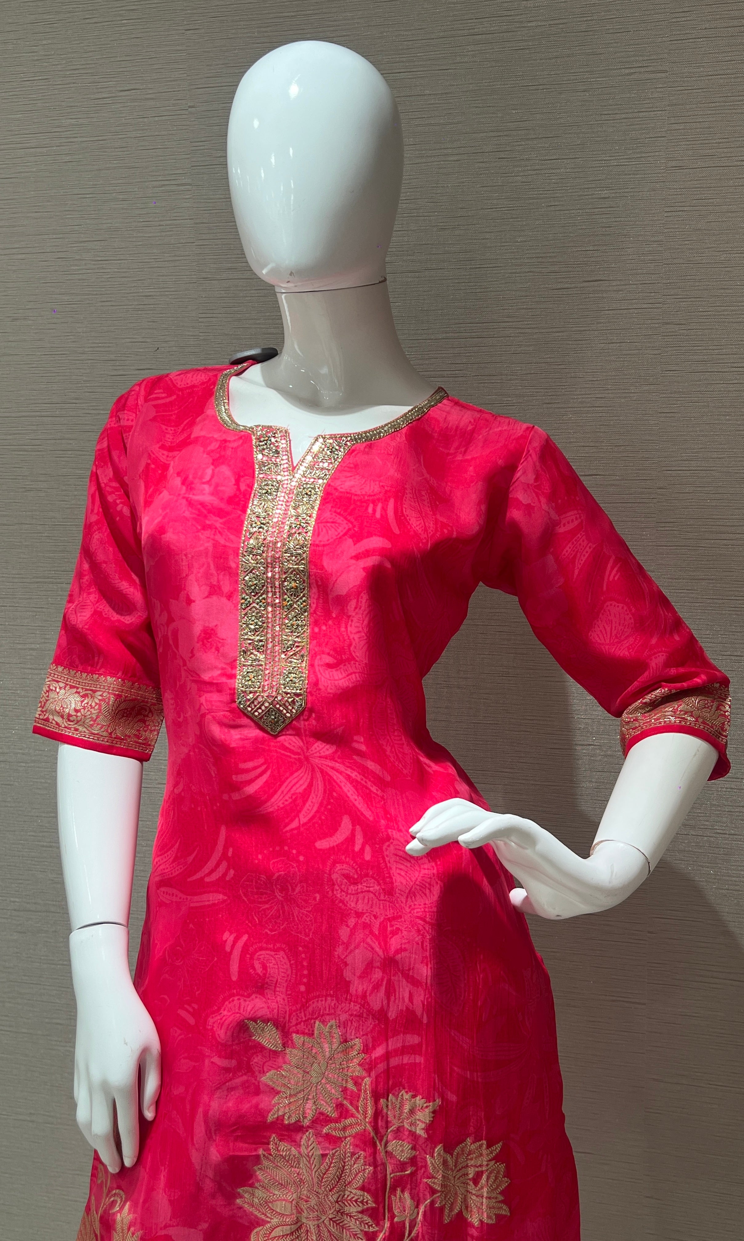 Rani pink kurta set