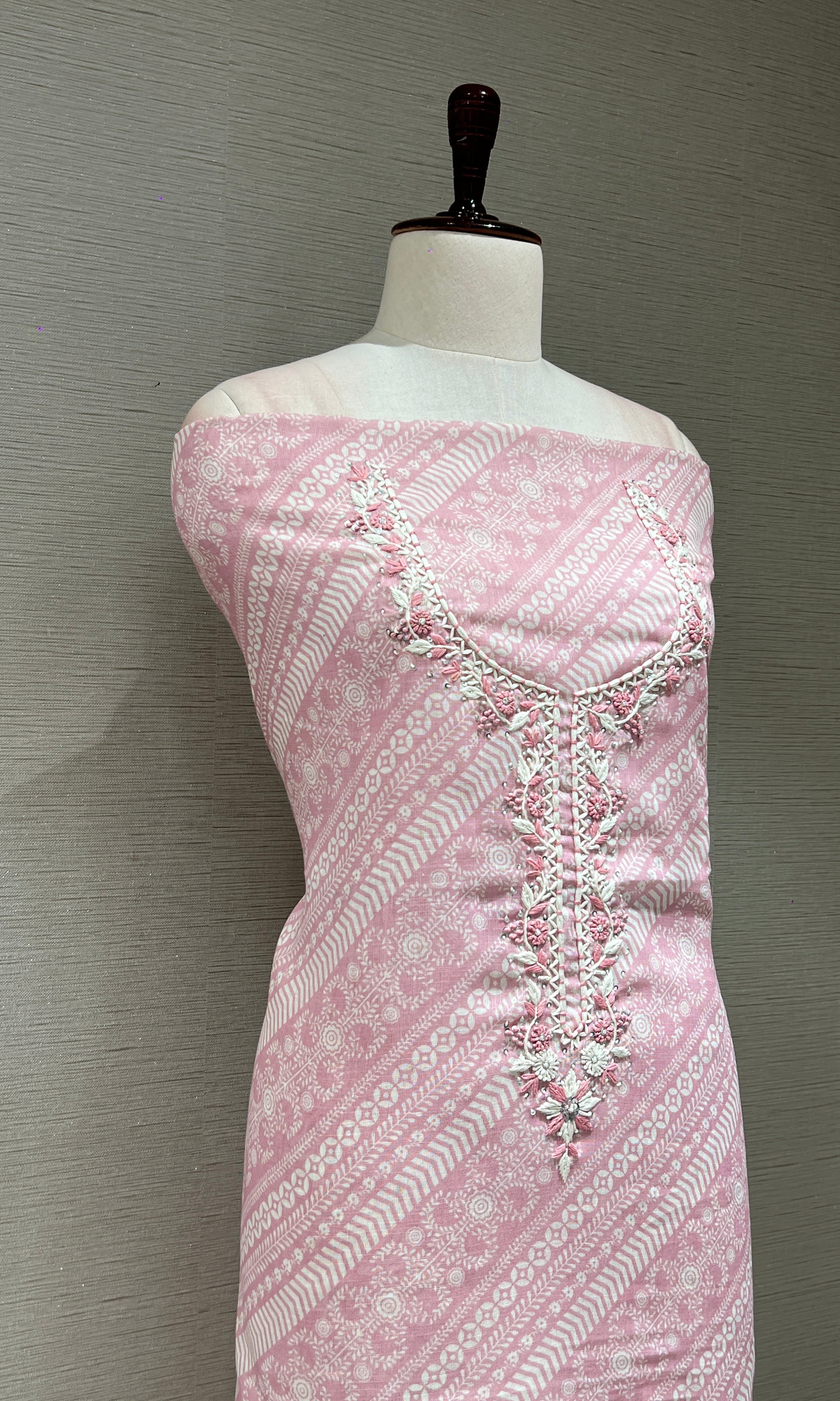 Baby pink dress material