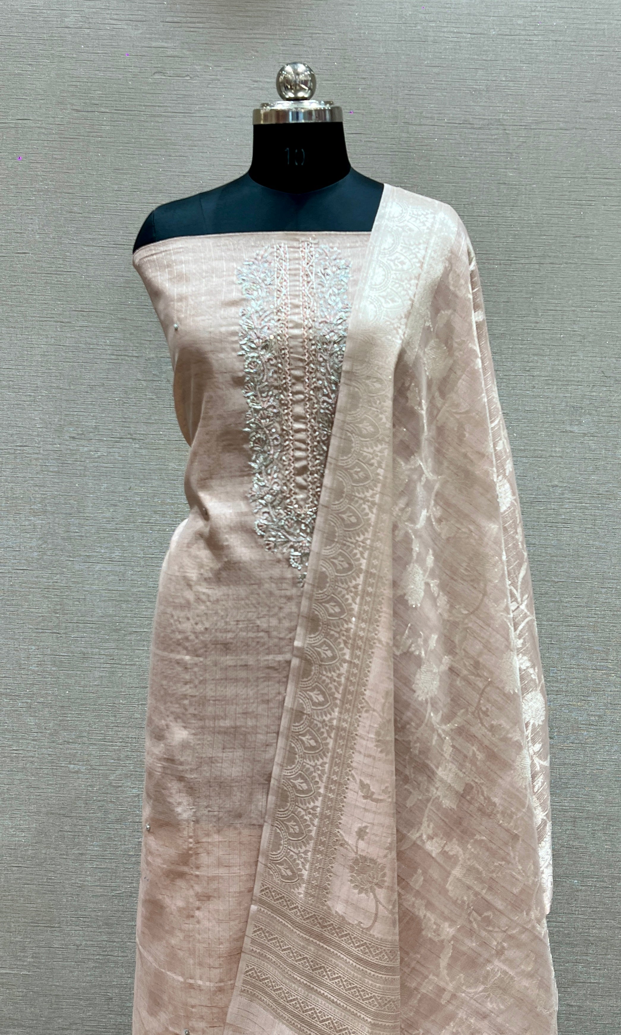 Light peach dress material
