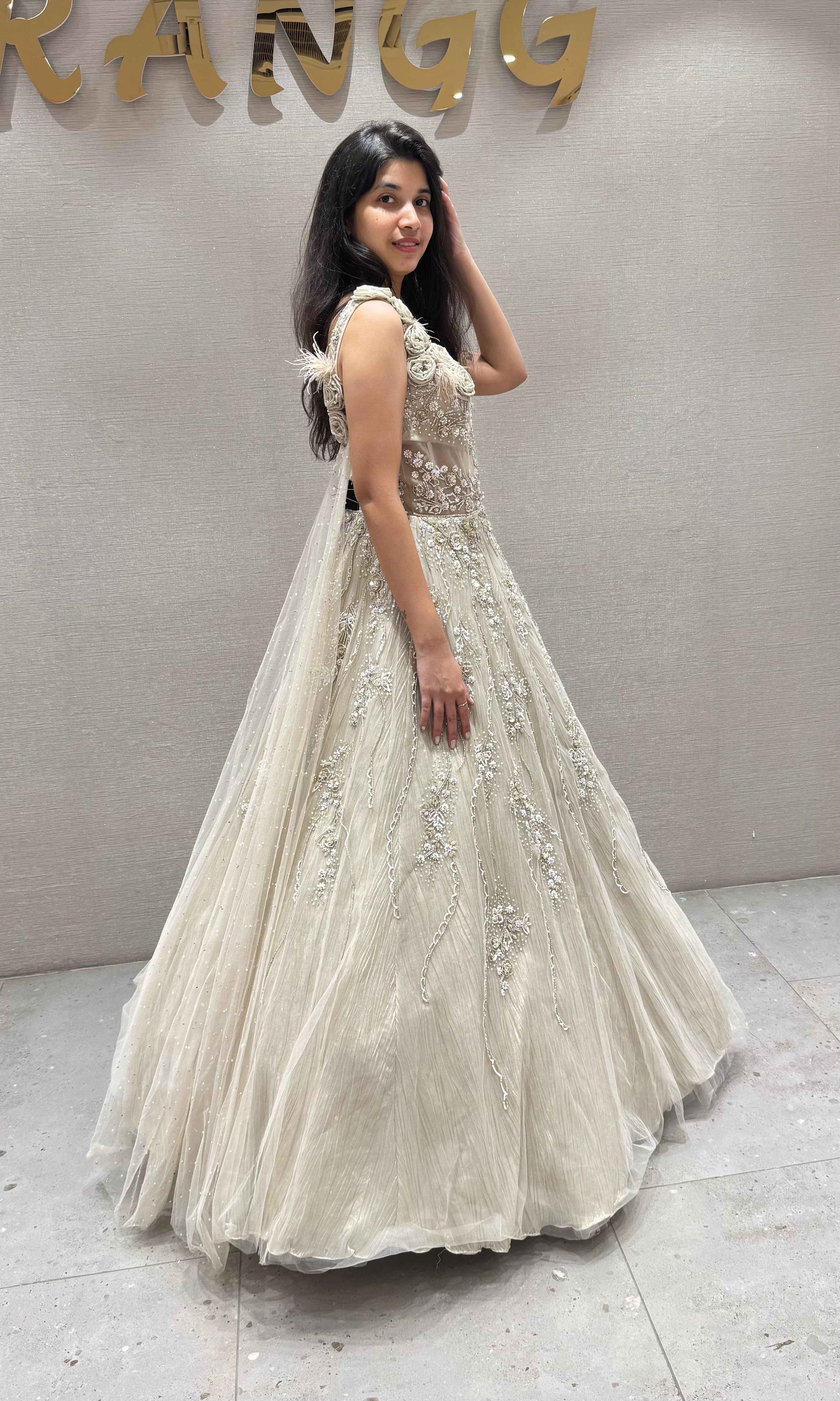 Mauve FLORAL EMBROIDERED GOWN