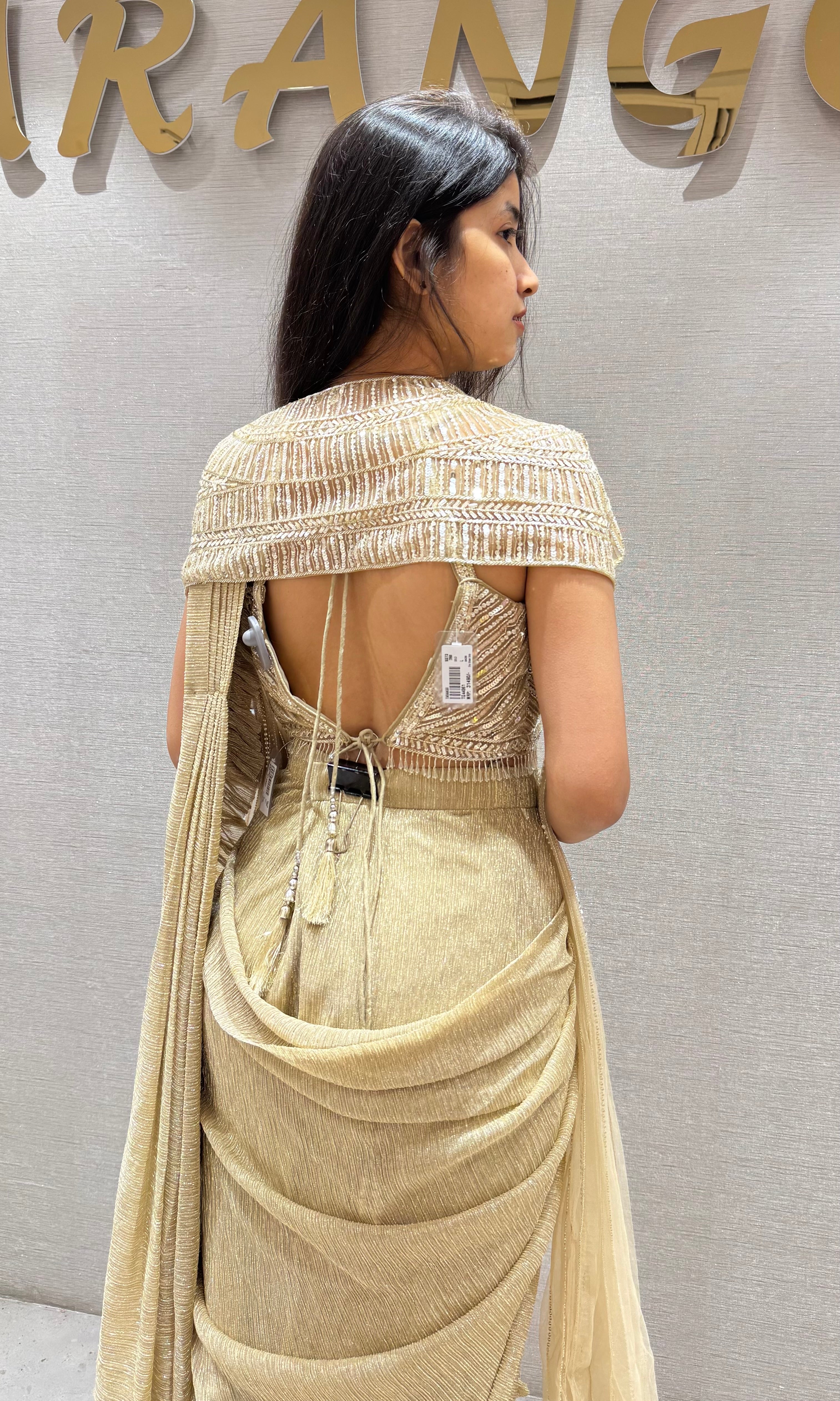 Gold Embellished Draped Saree
