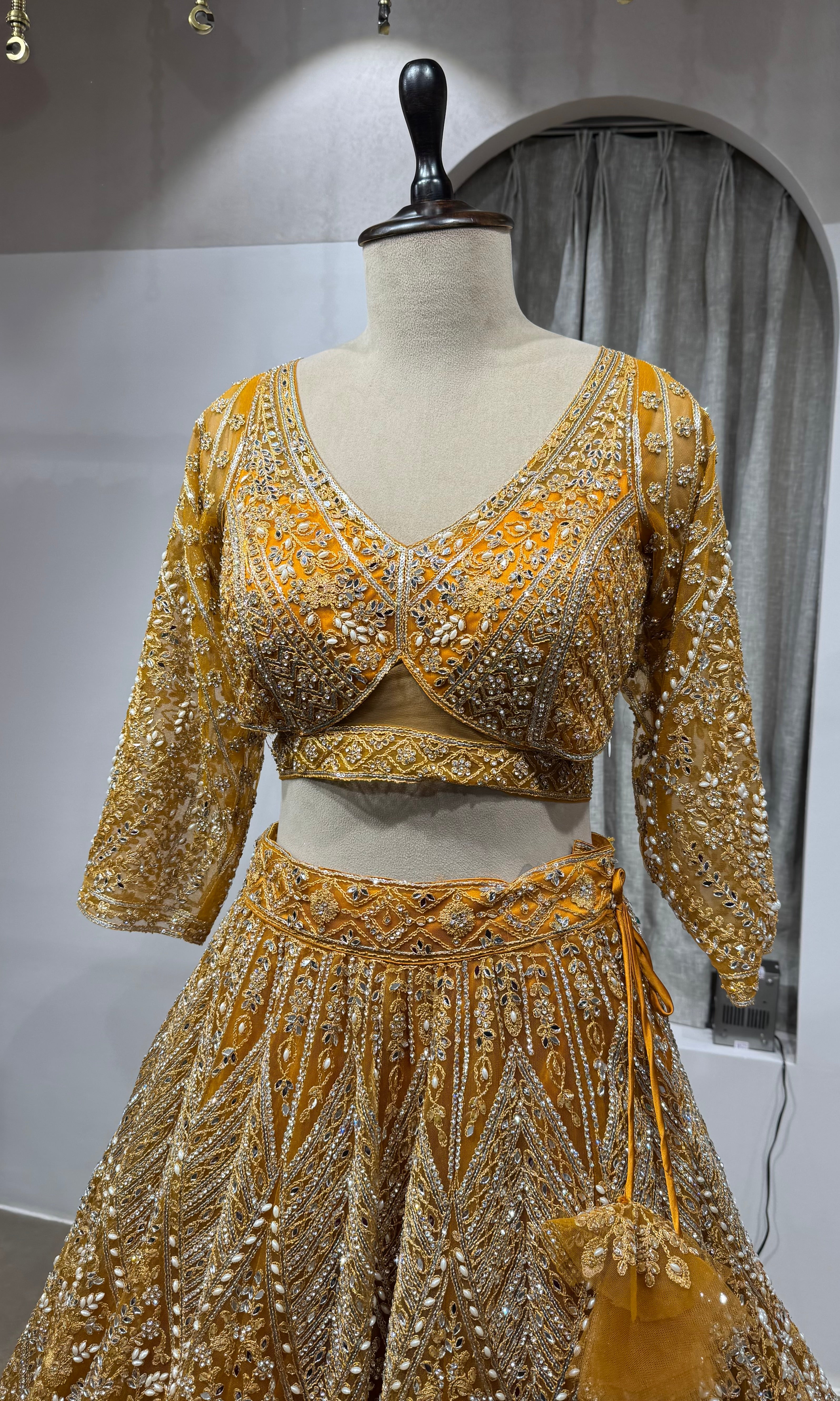 Mustard Yellow Georgette Lehenga Choli