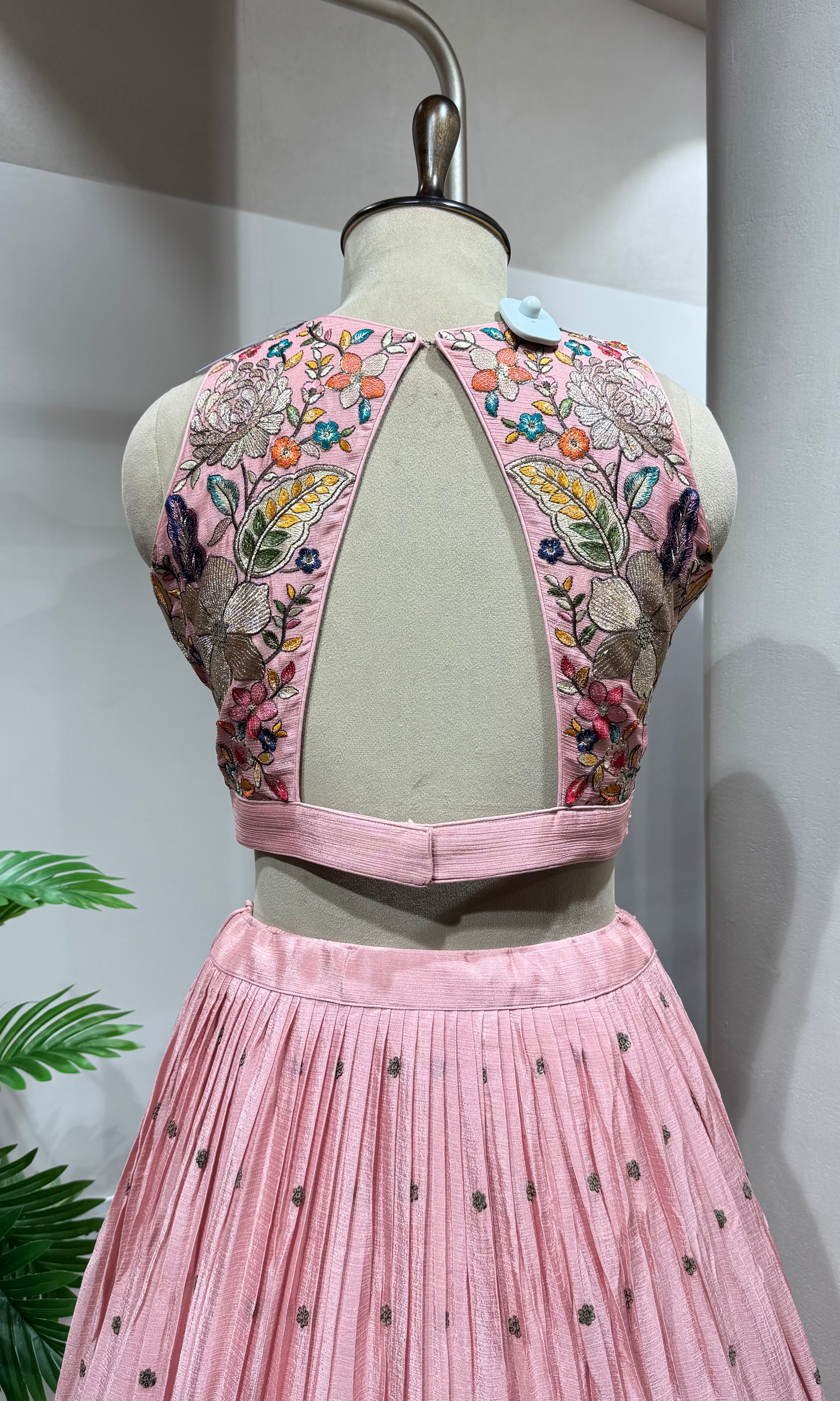 Blush Pink Lehenga Set with Embroidered BLOUSE