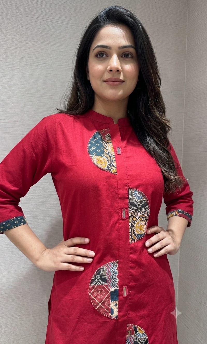 Maroon silk Ethnic Fusion Cord SET