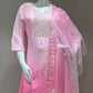 Light pink long dress with straight pant sets