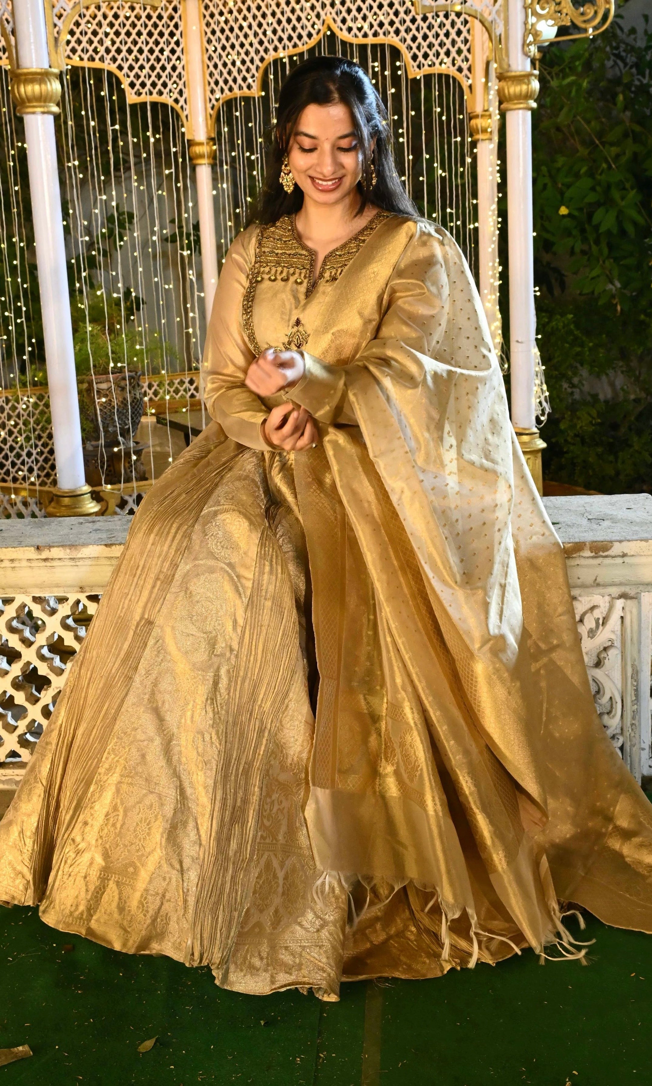 IVORY GOLDEN ANARKALI