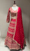 Pink Zari Lehenga with Golden Embroidery