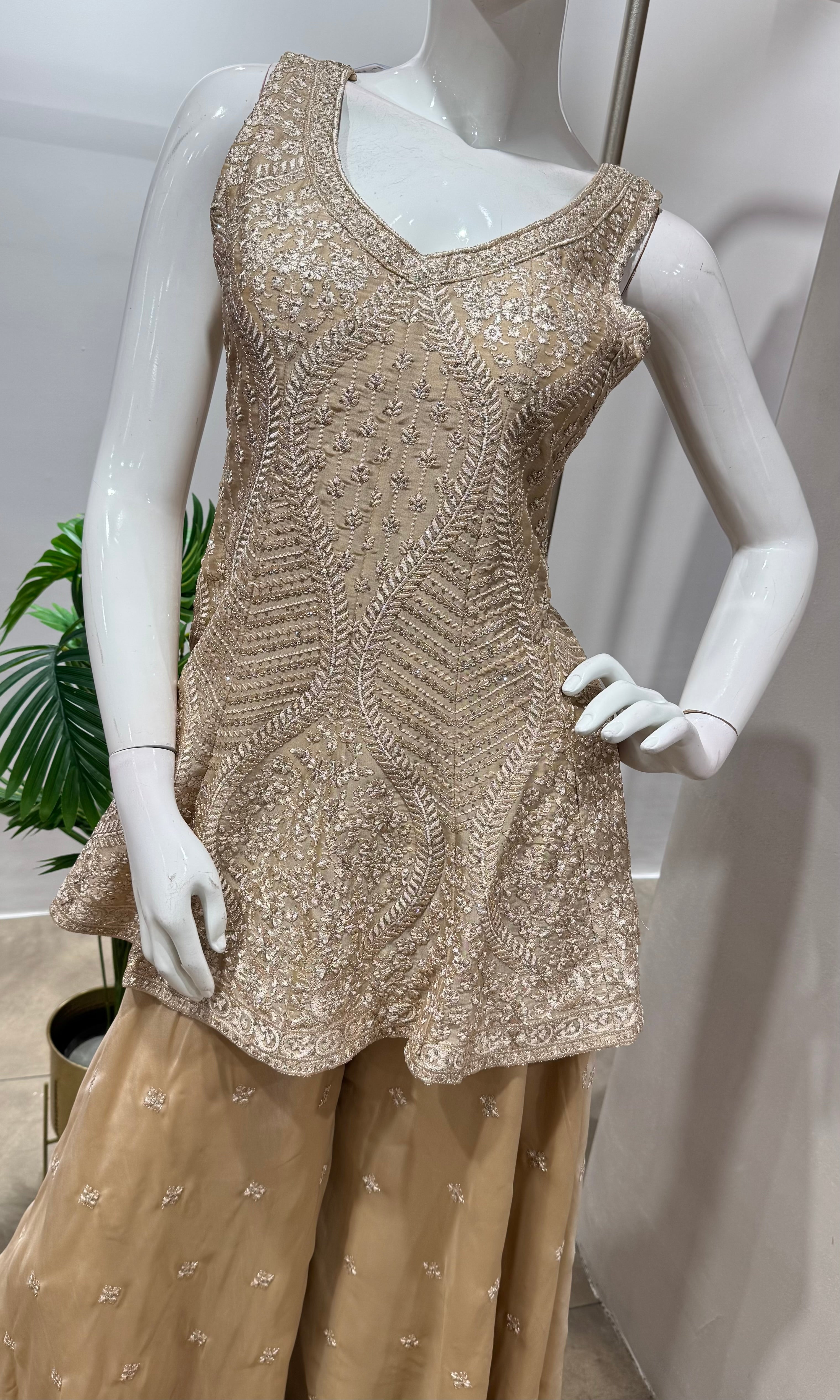 MAUVE gold embroidered palazzo set