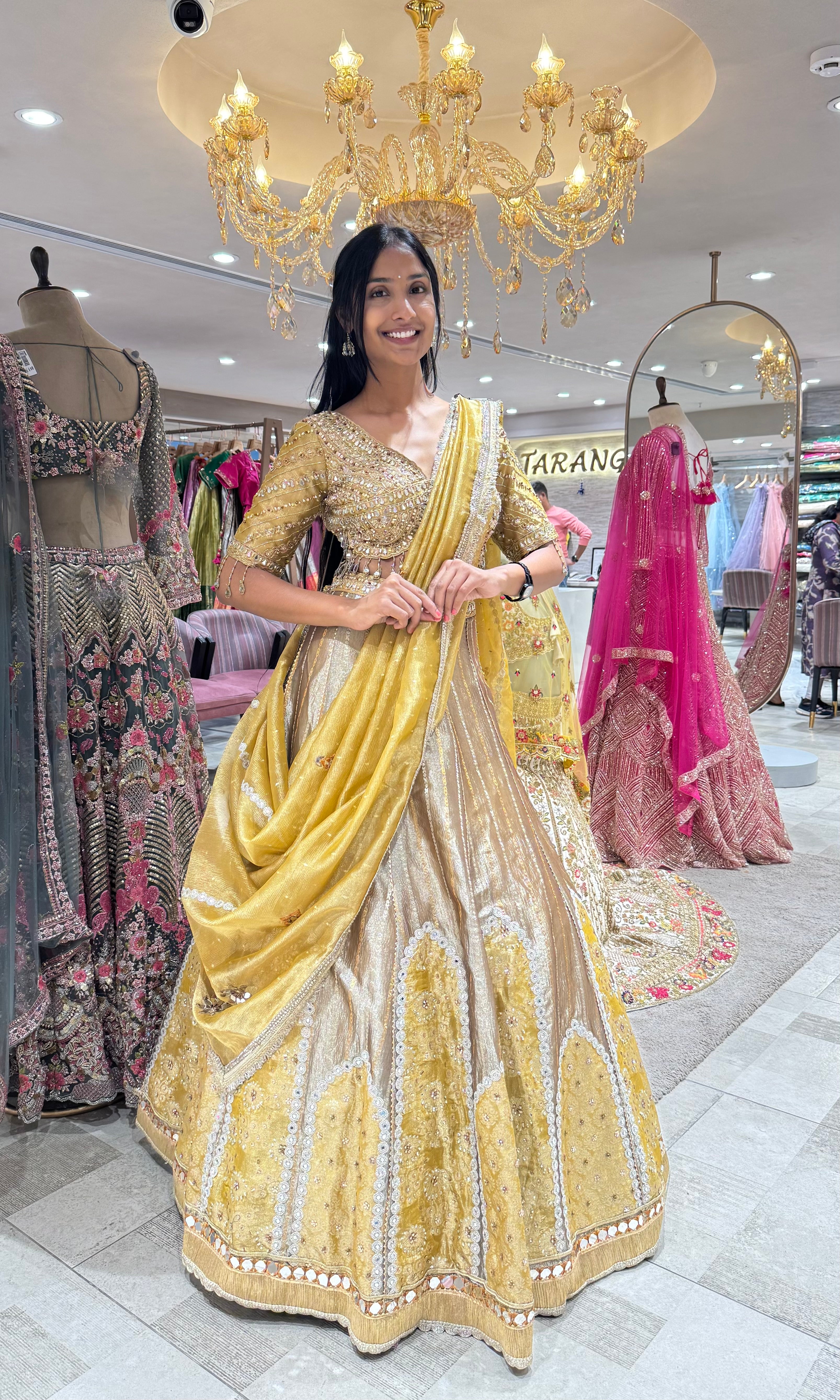 GOLDEN GOLD EMBROIDERED BRIDAL LEHENGA