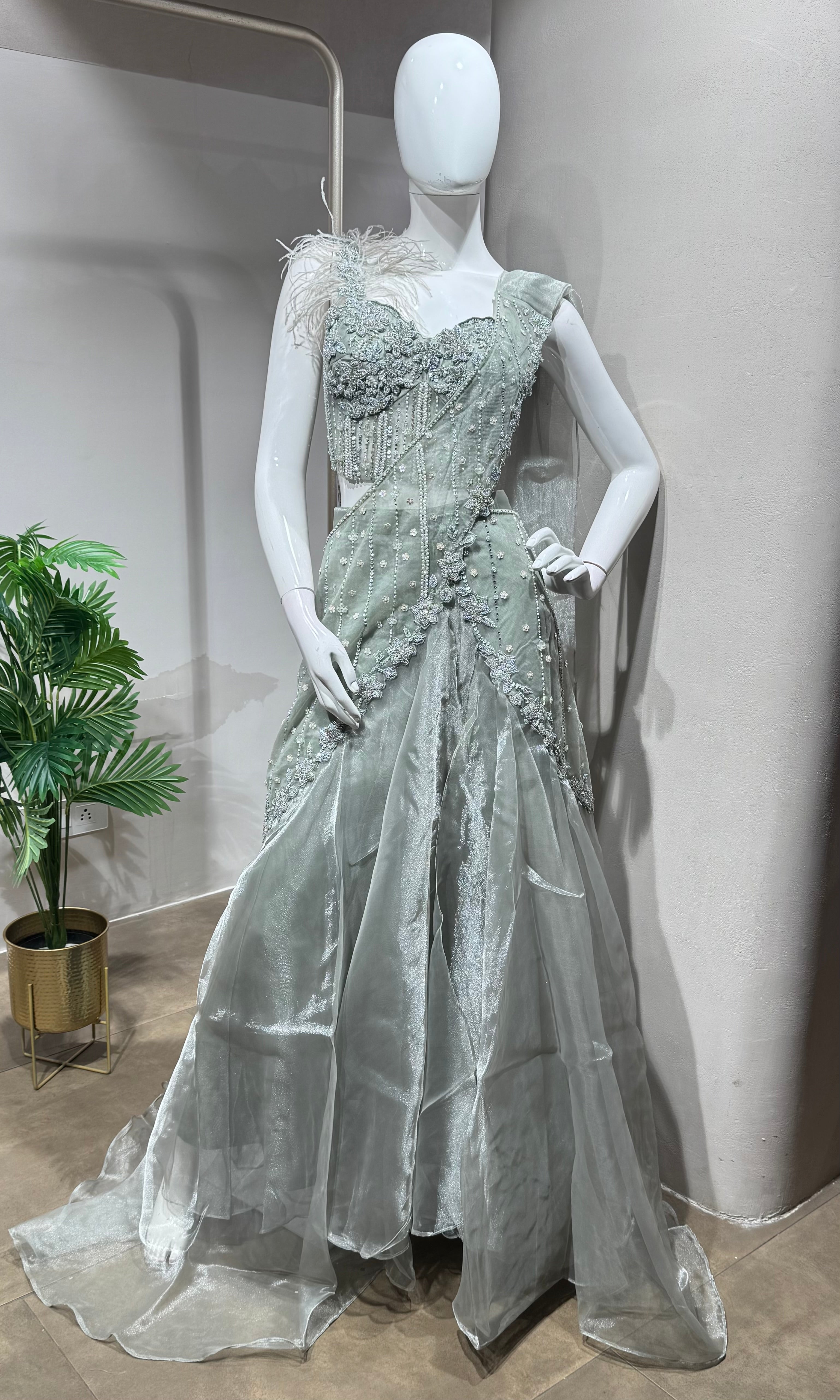 Grey & Silver Cinderella’s Modern Lehenga suit