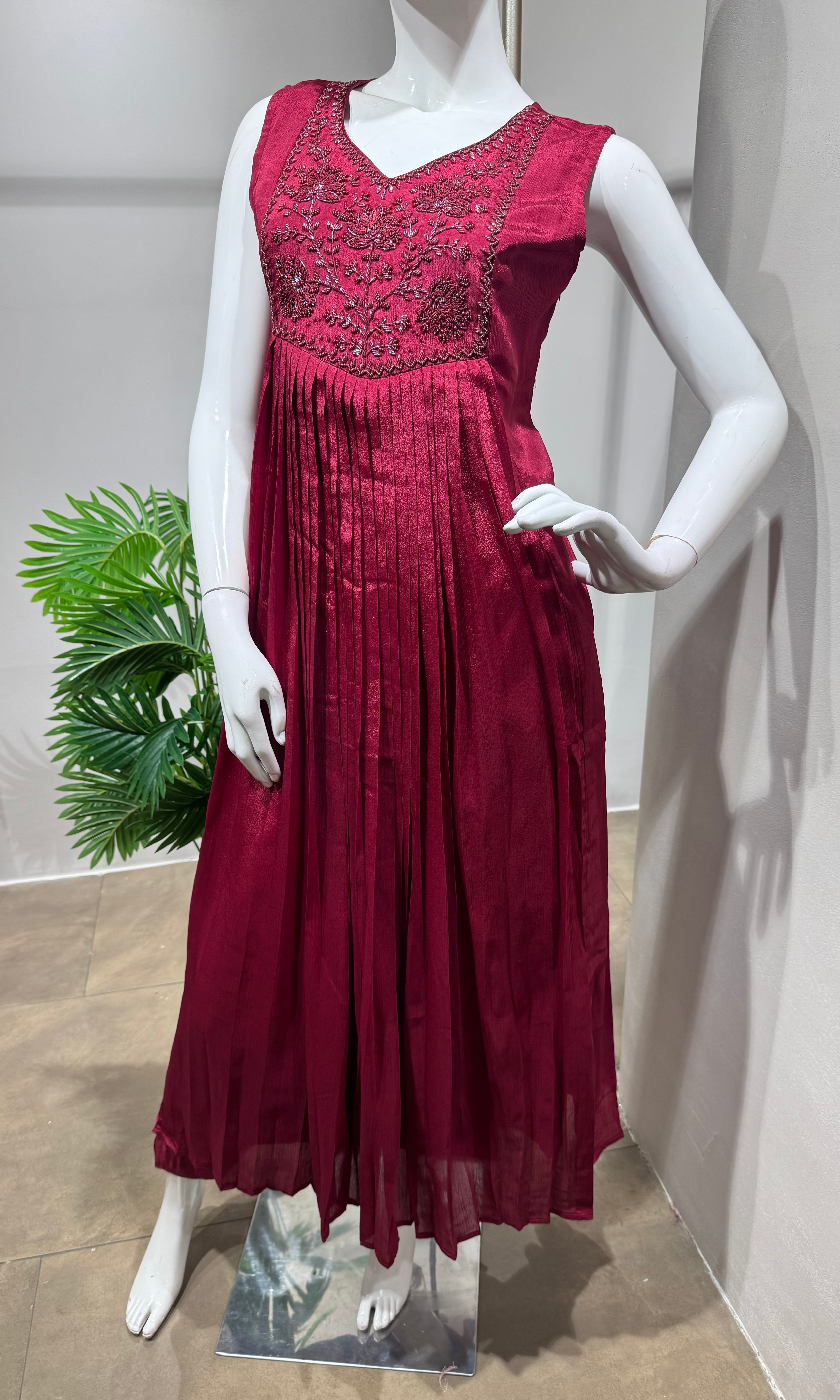 MAROON floral ethnic kurta set